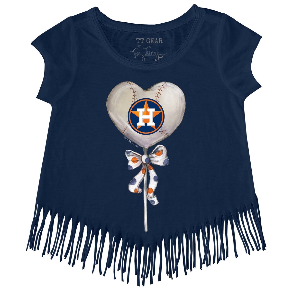 Houston Astros Heart Lolly Fringe Tee