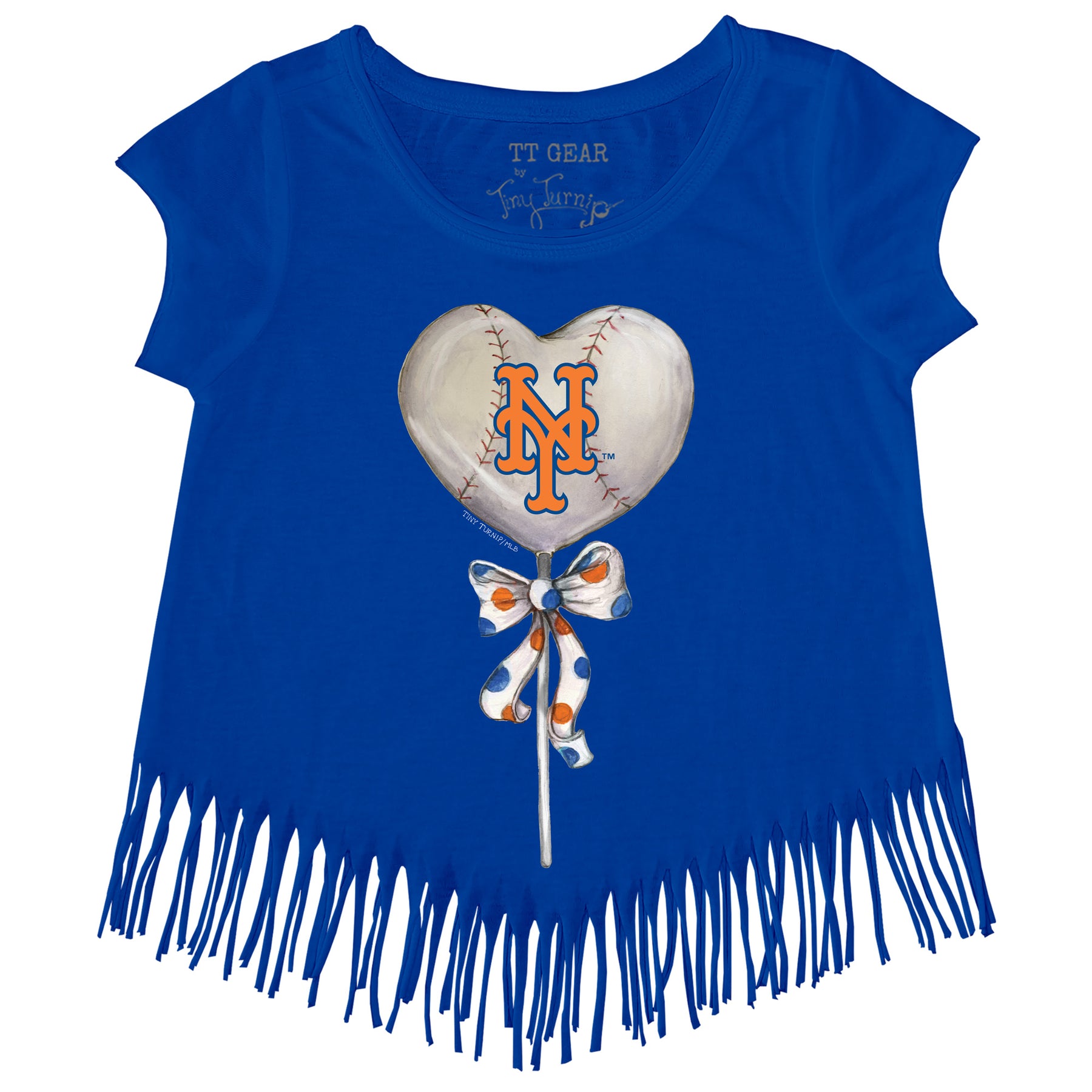 New York Mets Heart Lolly Fringe Tee