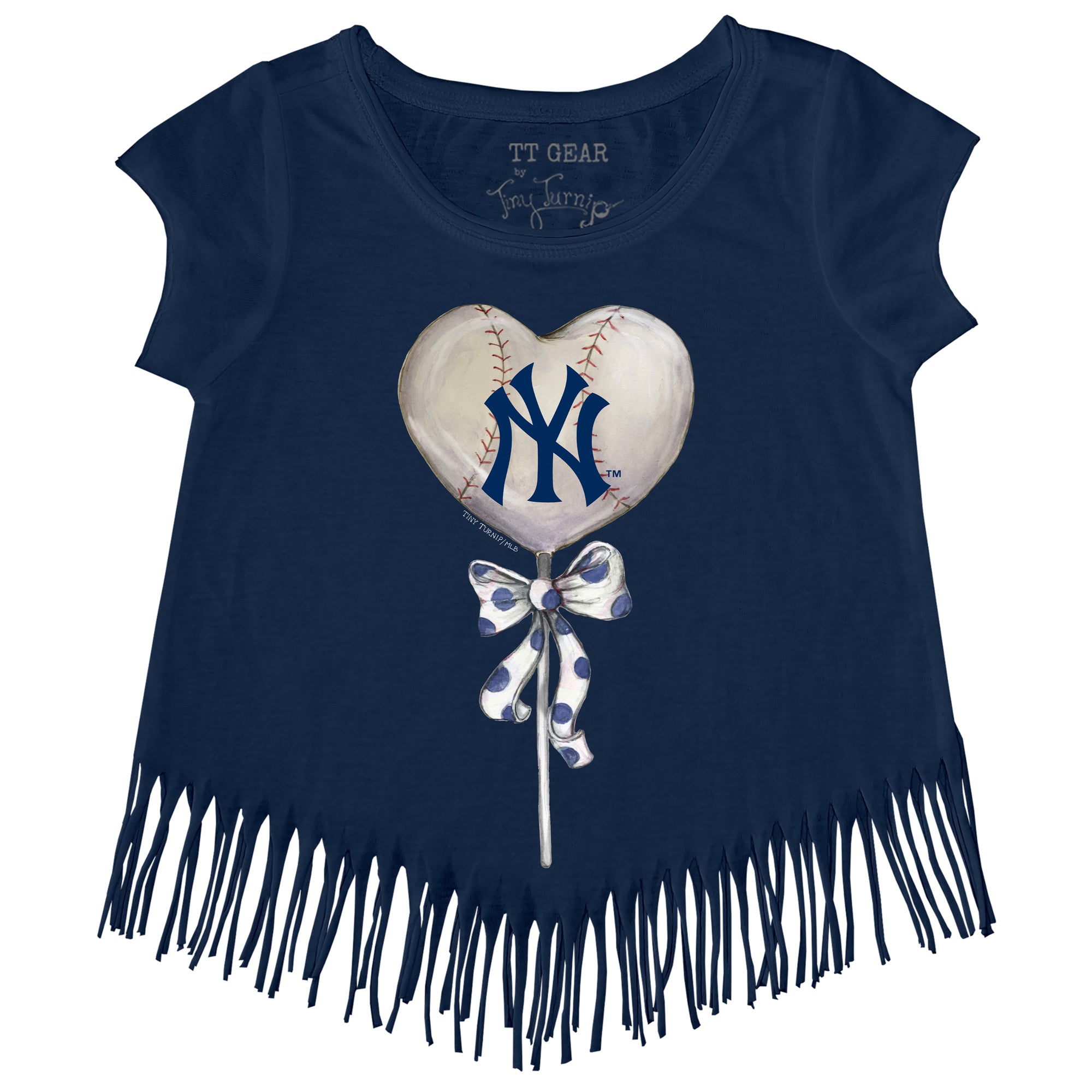 Youth New York Yankees Tiny Turnip White Heart Lolly T-Shirt