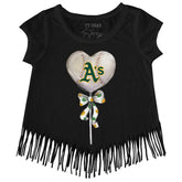 Oakland Athletics Heart Lolly Fringe Tee