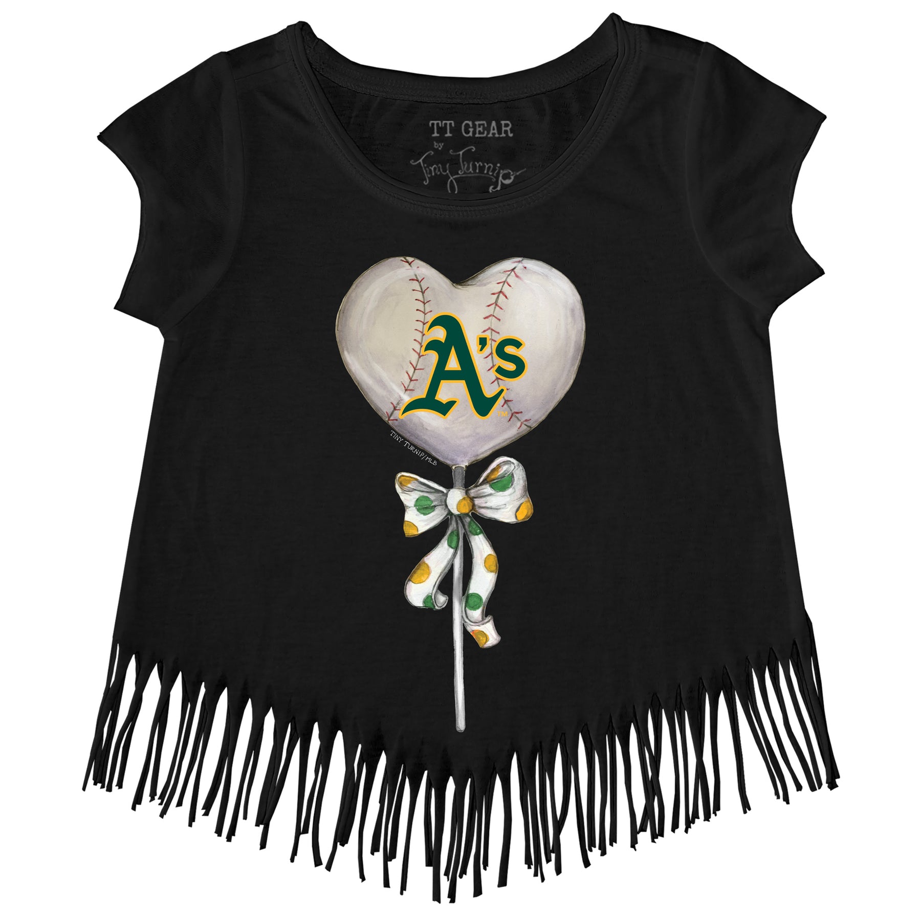 Oakland Athletics Heart Lolly Fringe Tee