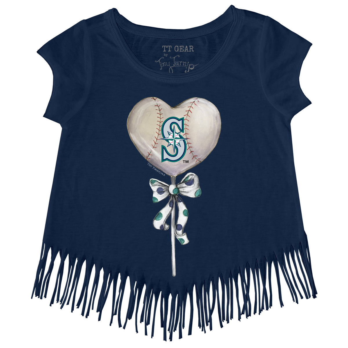 Seattle Mariners Heart Lolly Fringe Tee