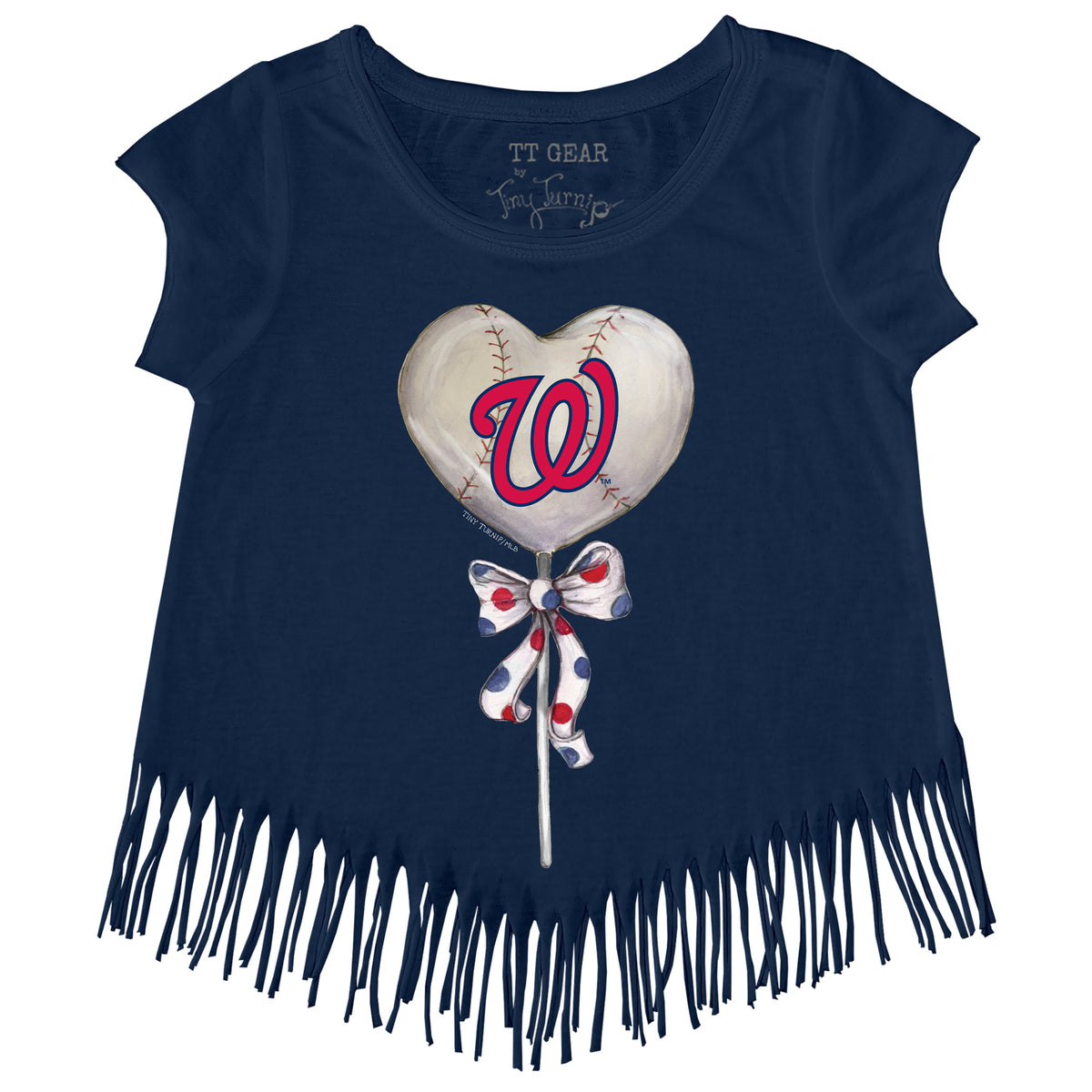 Washington Nationals Heart Lolly Fringe Tee
