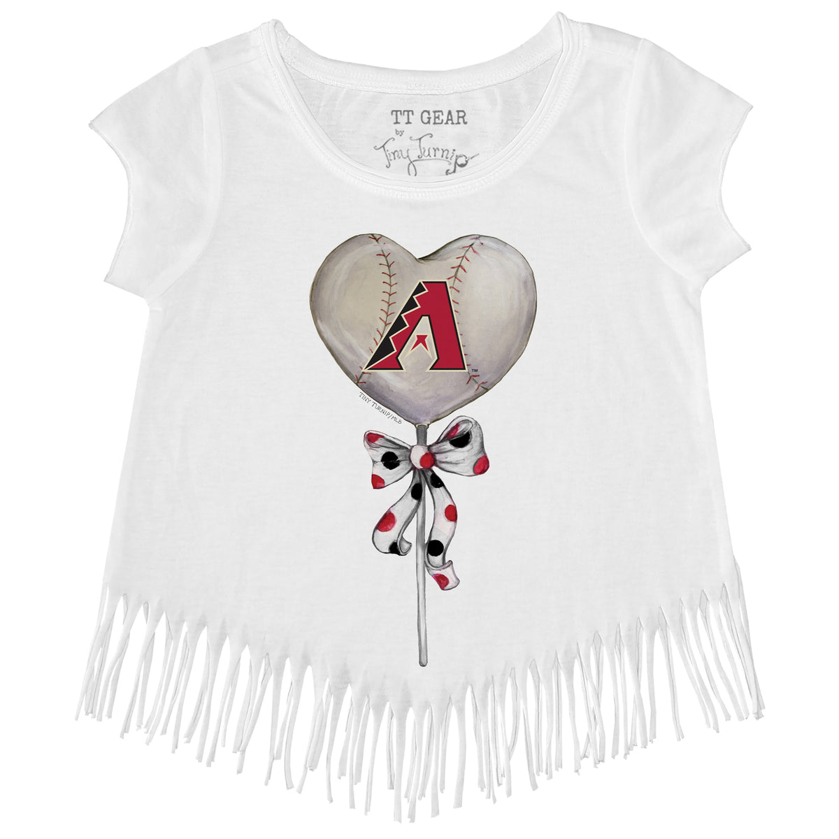 Arizona Diamondbacks Heart Lolly Fringe Tee