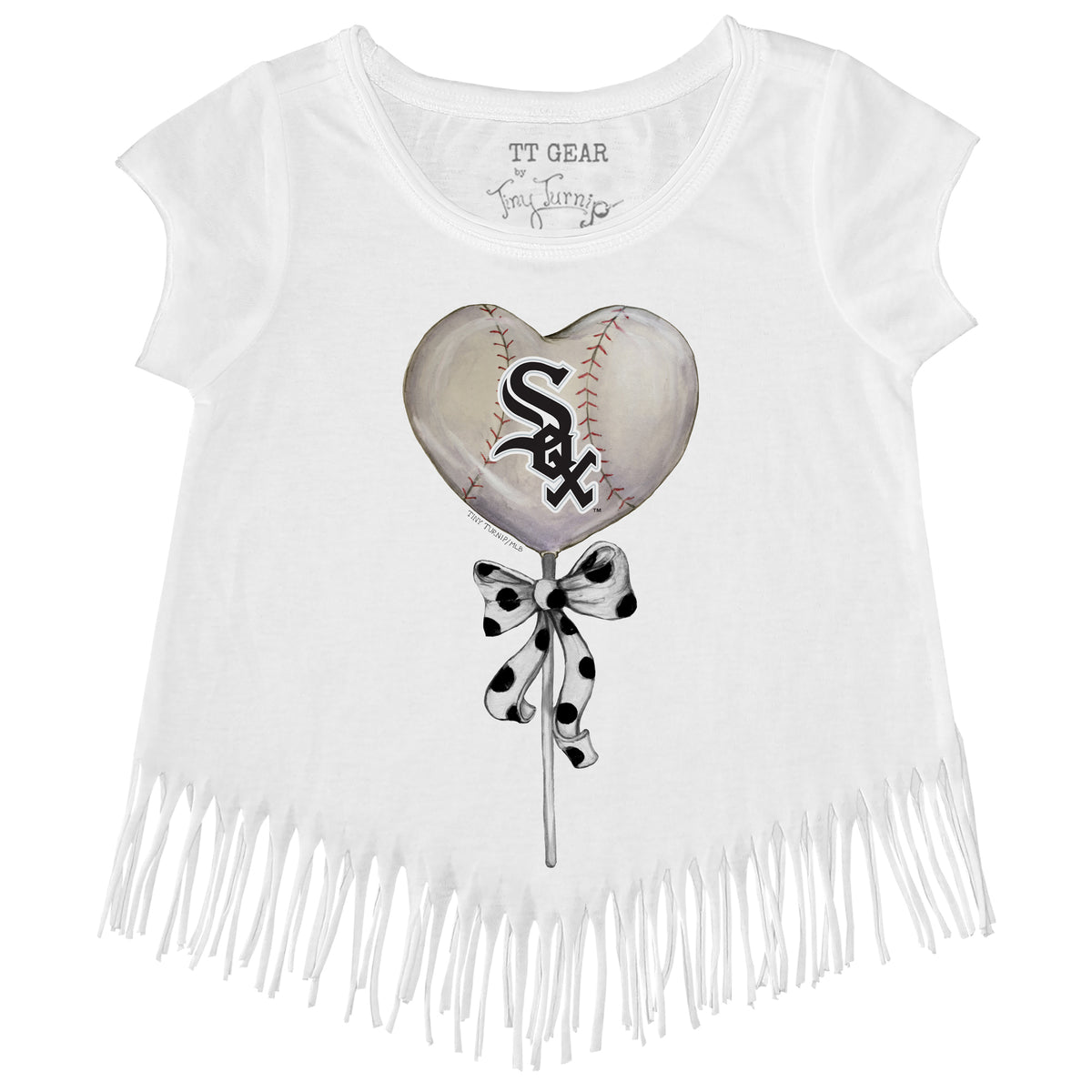 Chicago White Sox Heart Lolly Fringe Tee