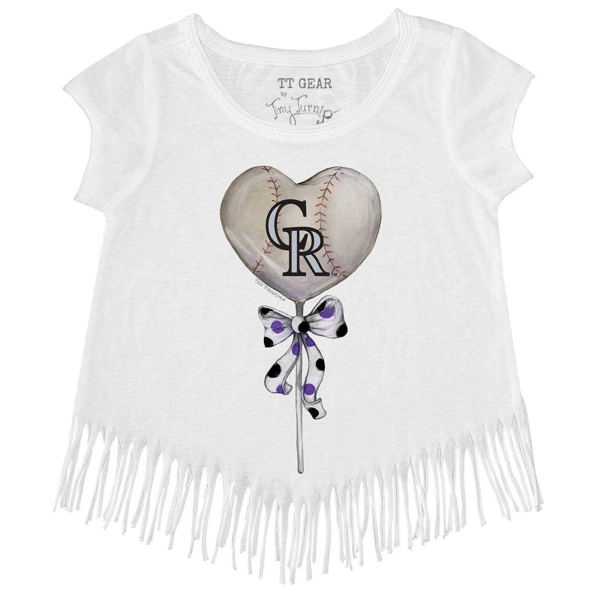 Colorado Rockies Heart Lolly Fringe Tee