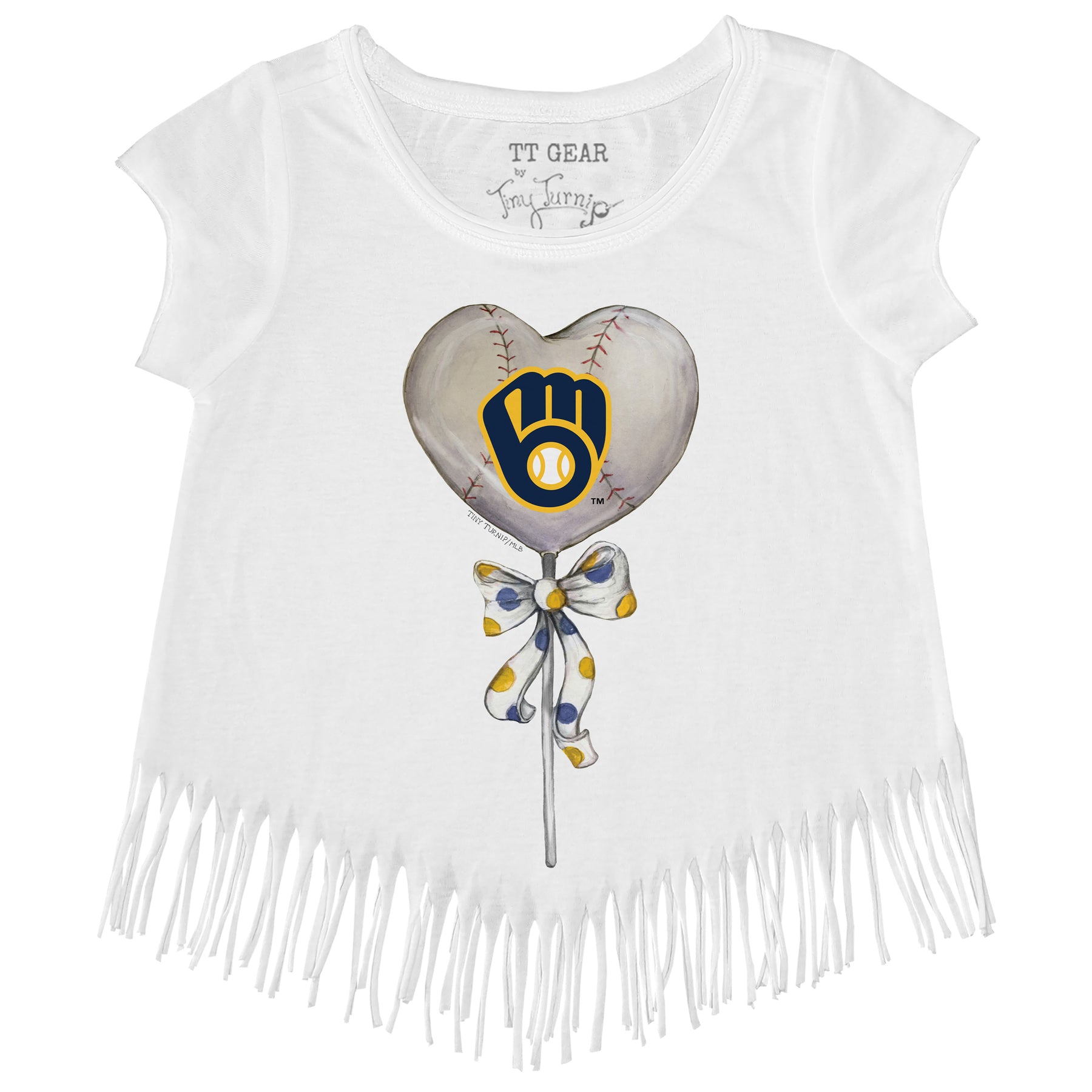 Milwaukee Brewers Heart Lolly Fringe Tee