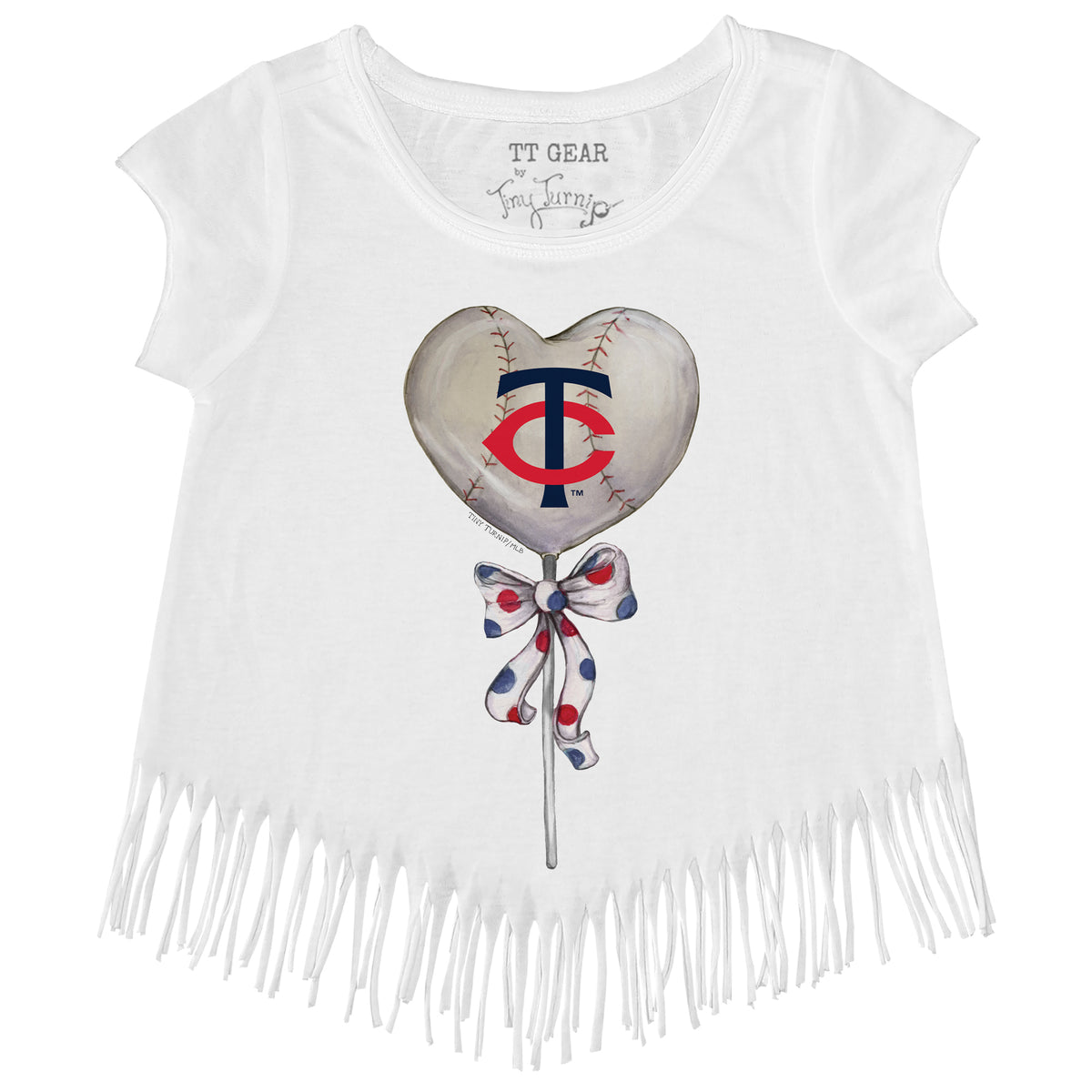 Minnesota Twins Heart Lolly Fringe Tee