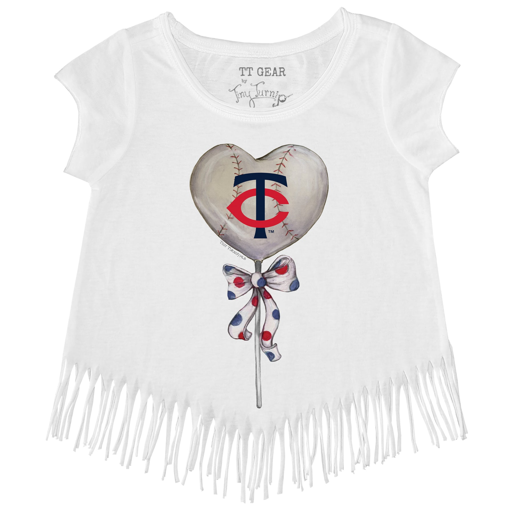 Minnesota Twins Heart Lolly Fringe Tee