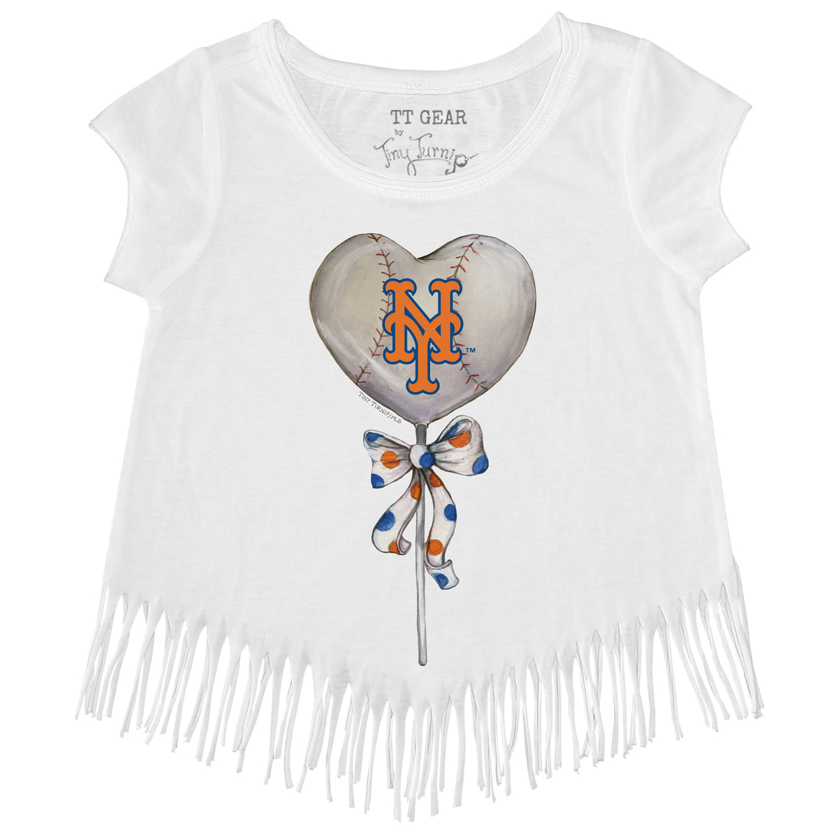 New York Mets Heart Lolly Fringe Tee