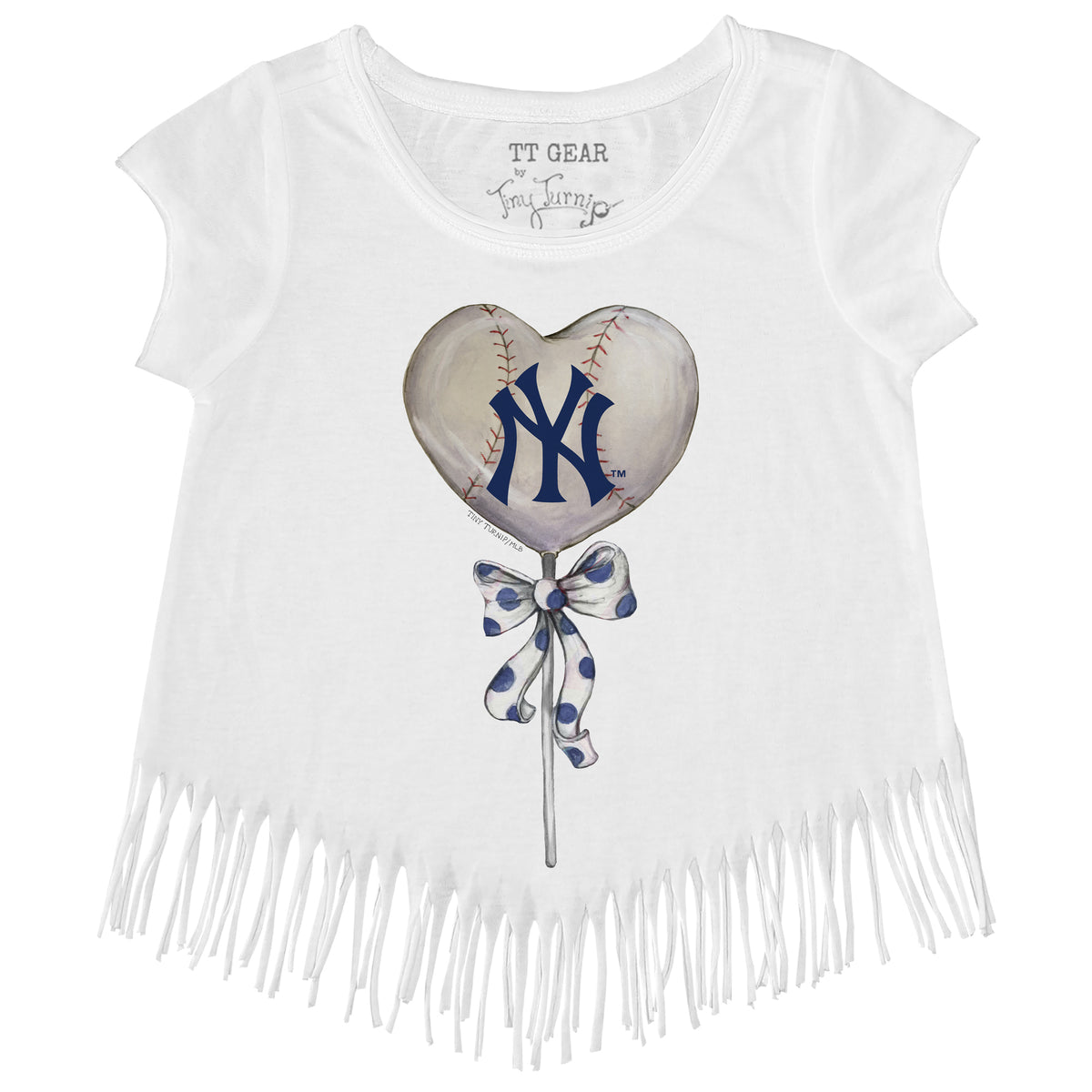 New York Yankees Heart Lolly Fringe Tee