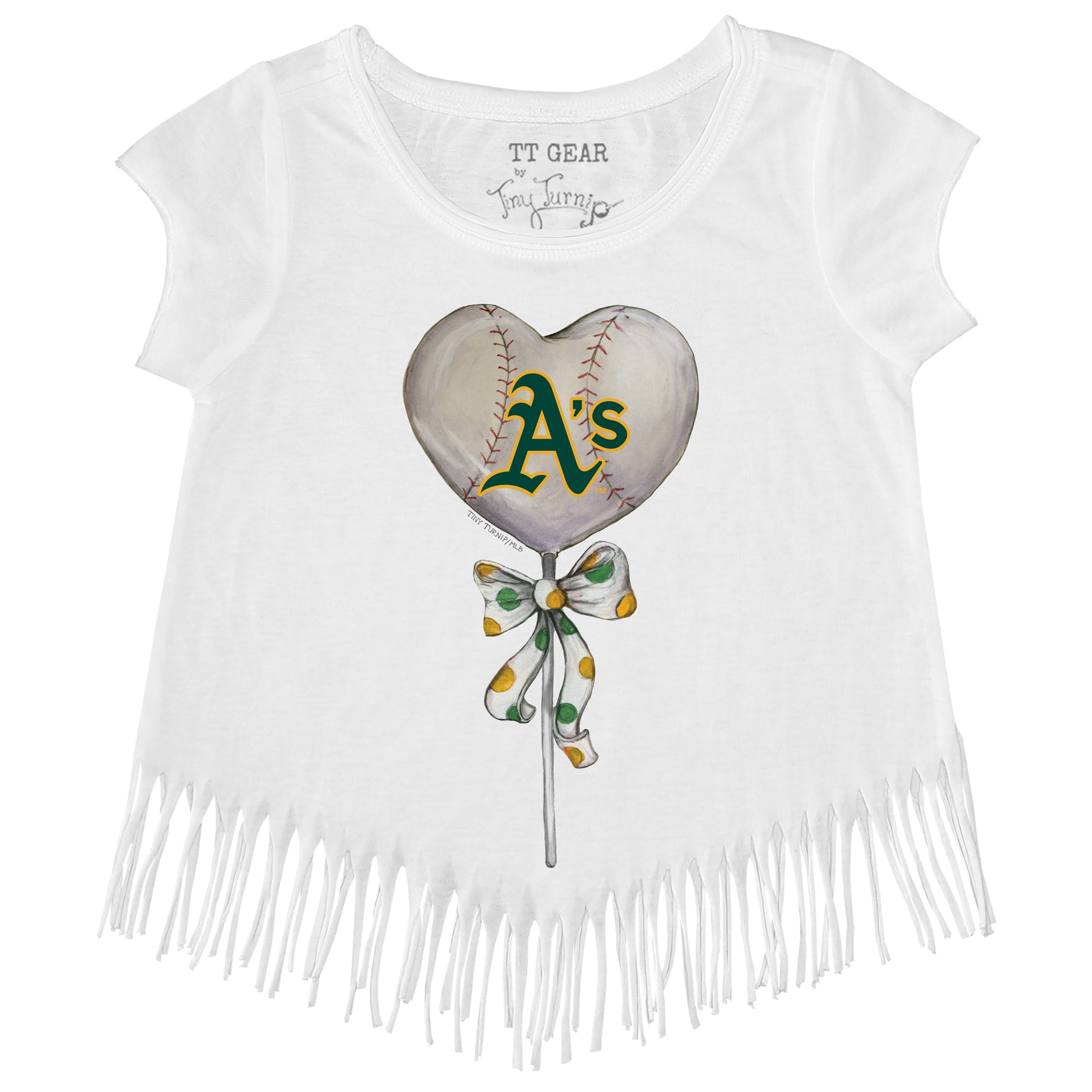 Oakland Athletics Heart Lolly Fringe Tee