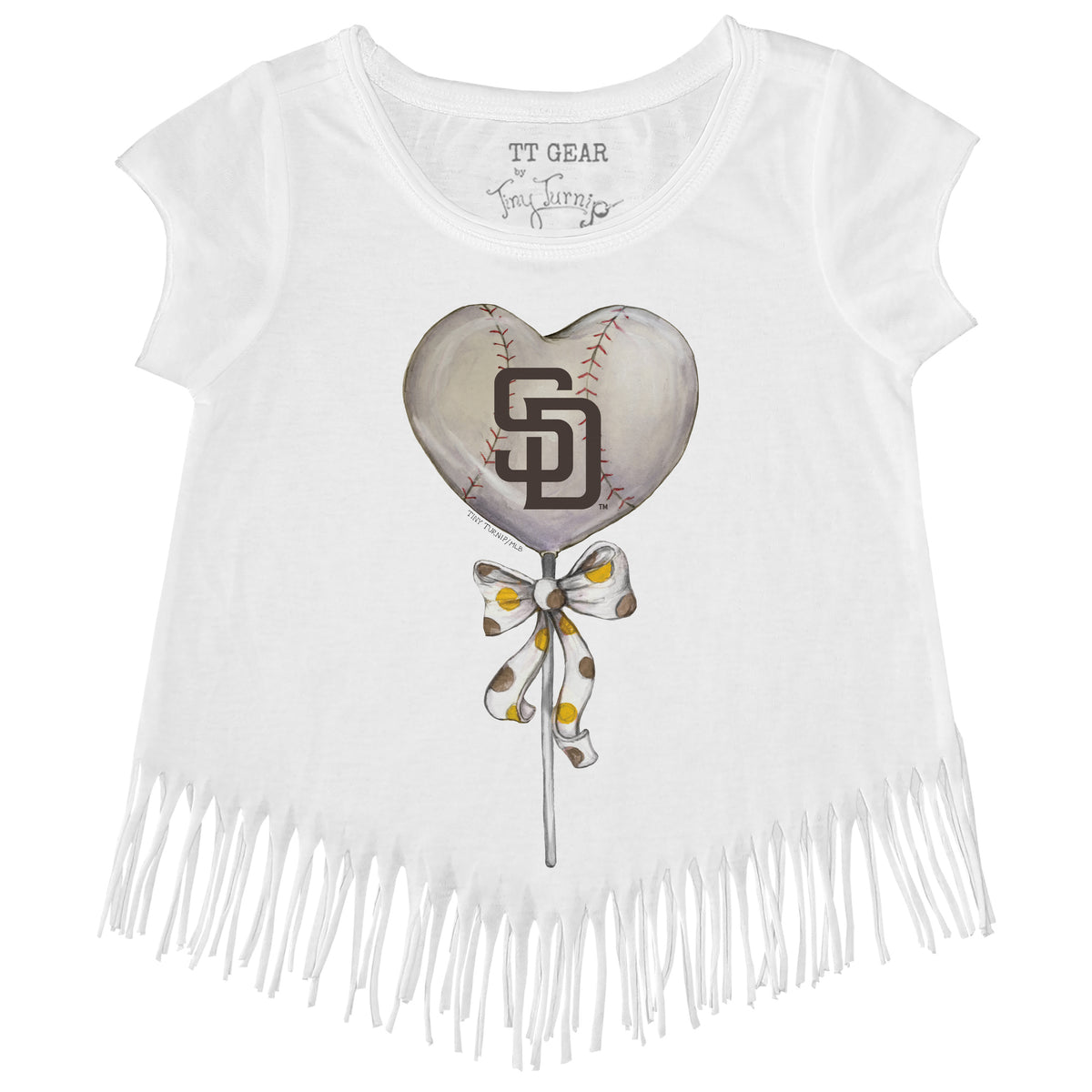 San Diego Padres Heart Lolly Fringe Tee