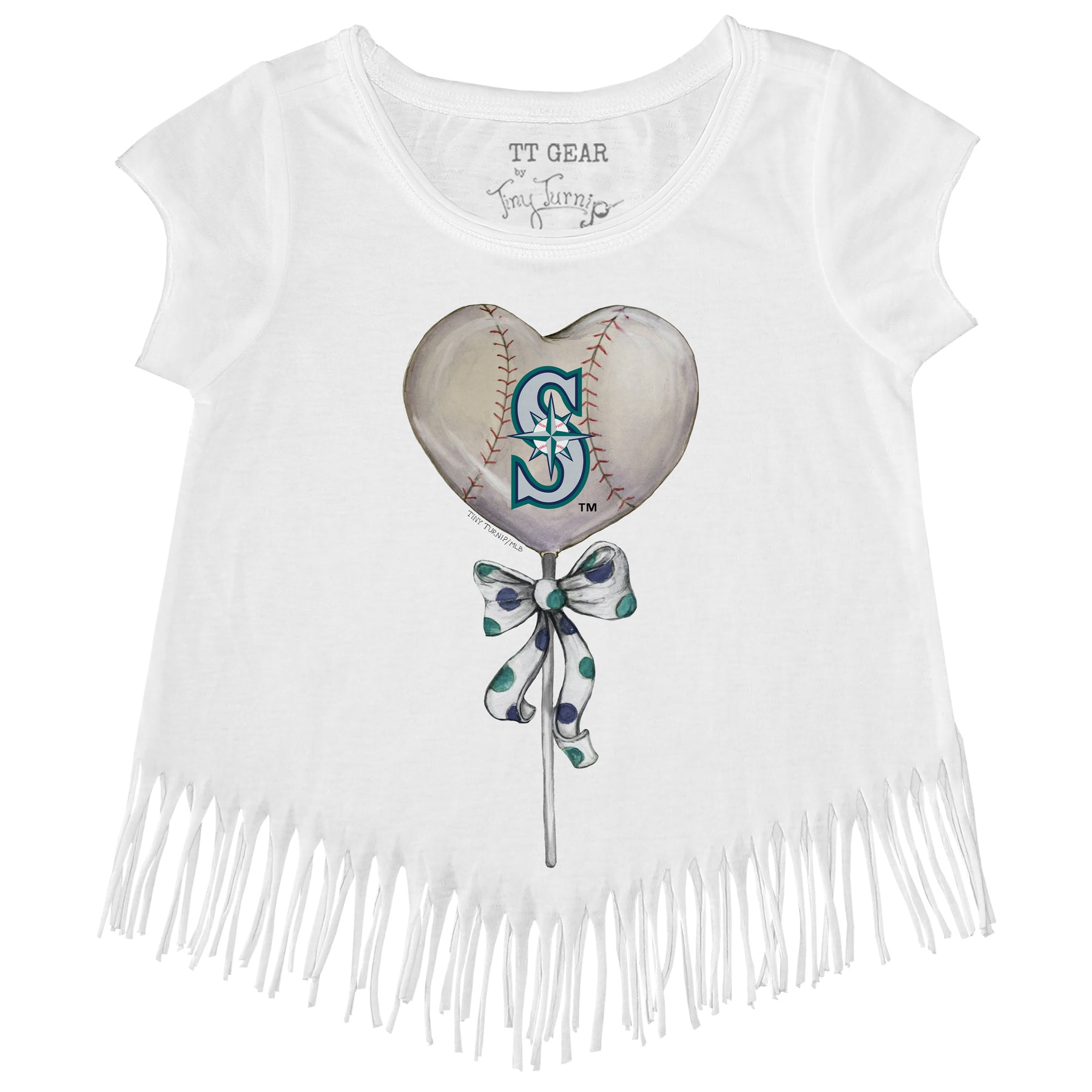Seattle Mariners Heart Lolly Fringe Tee