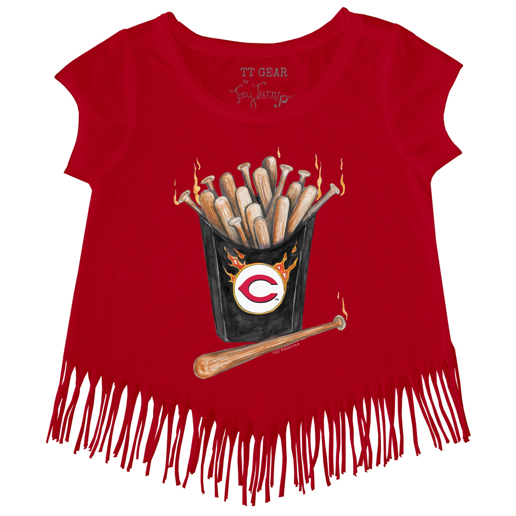 Cincinnati Reds Hot Bats Fringe Tee