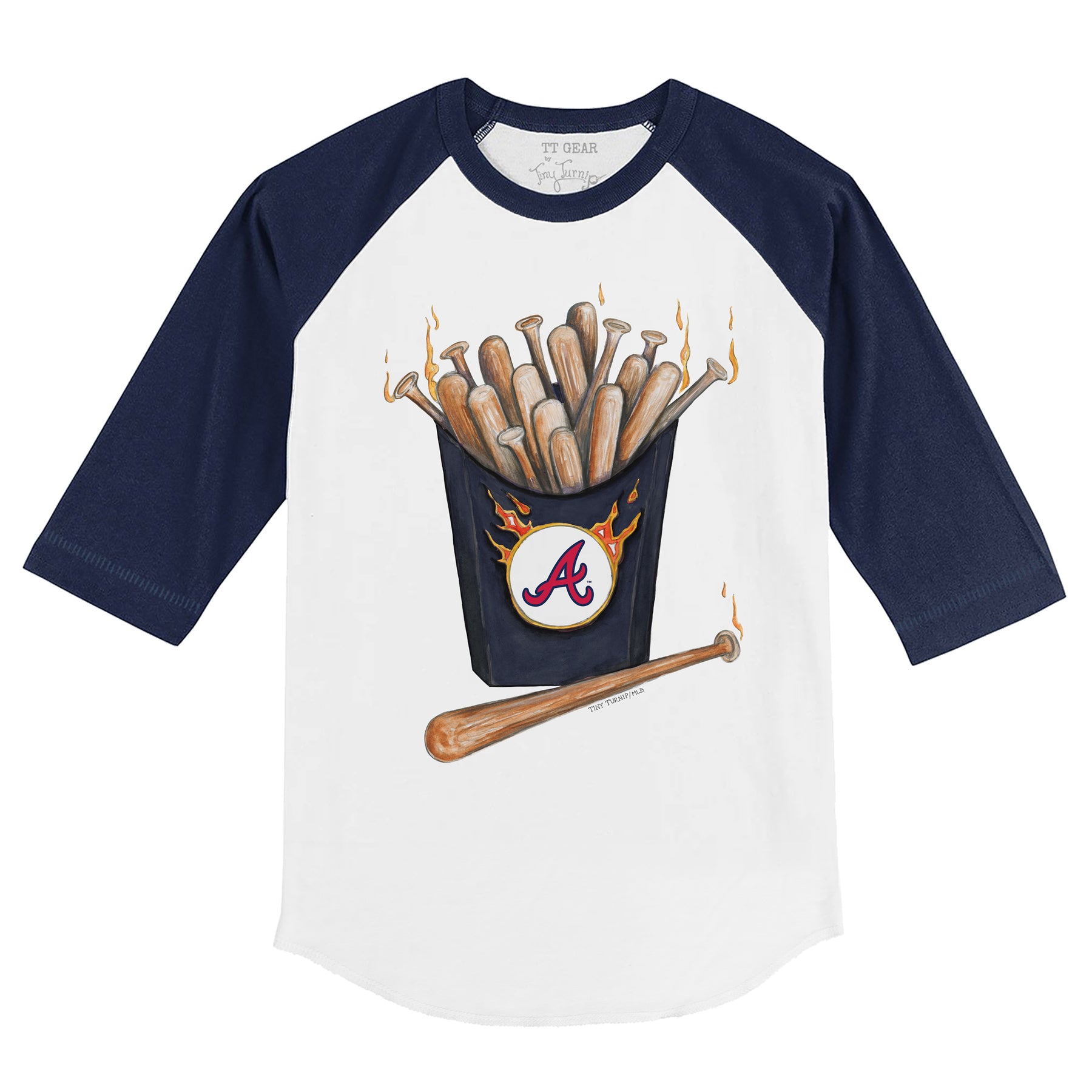 Atlanta Braves Hot Bats 3/4 Navy Blue Sleeve Raglan