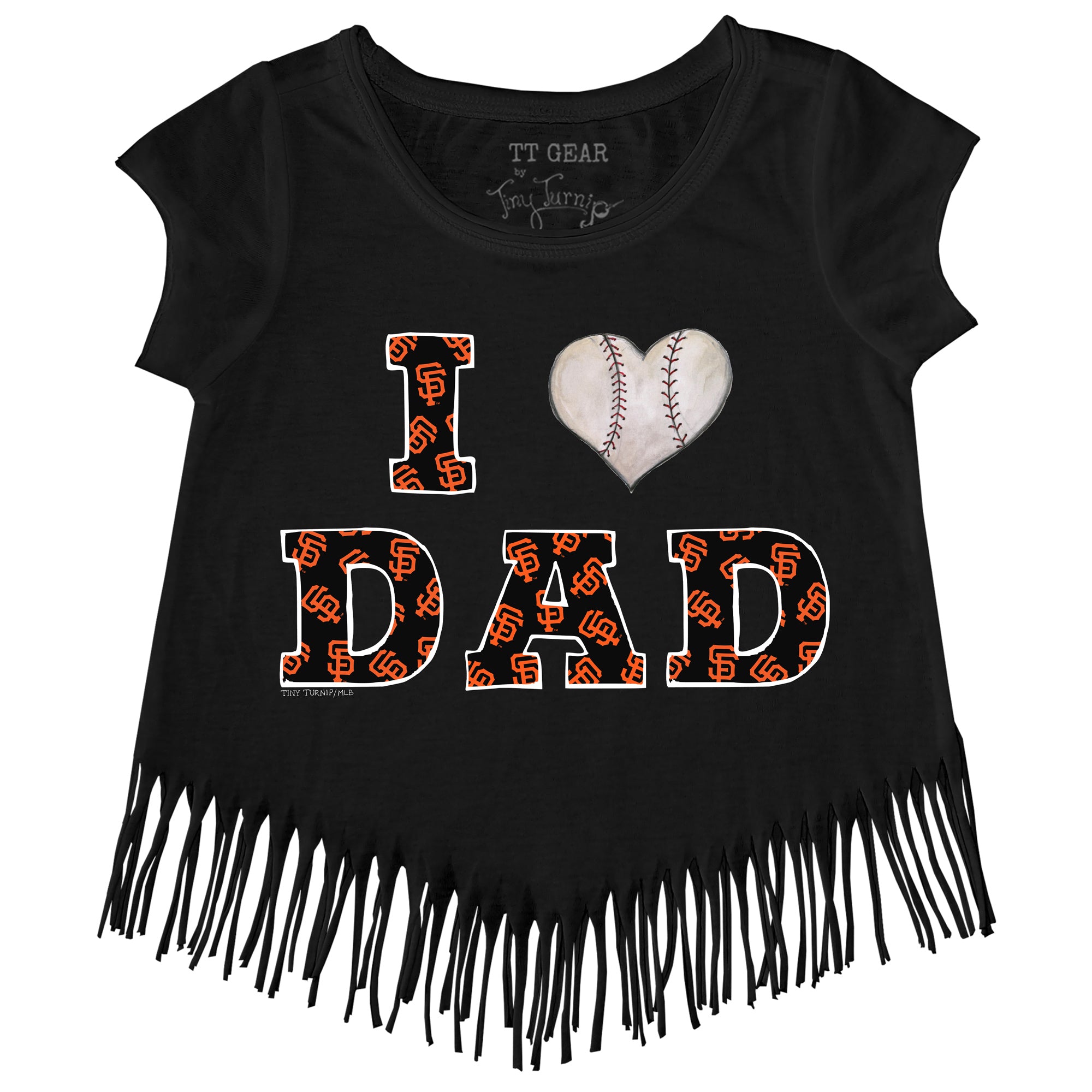 Infant Tiny Turnip White/Black San Diego Padres I Love Dad 3/4-Sleeve Raglan T-Shirt