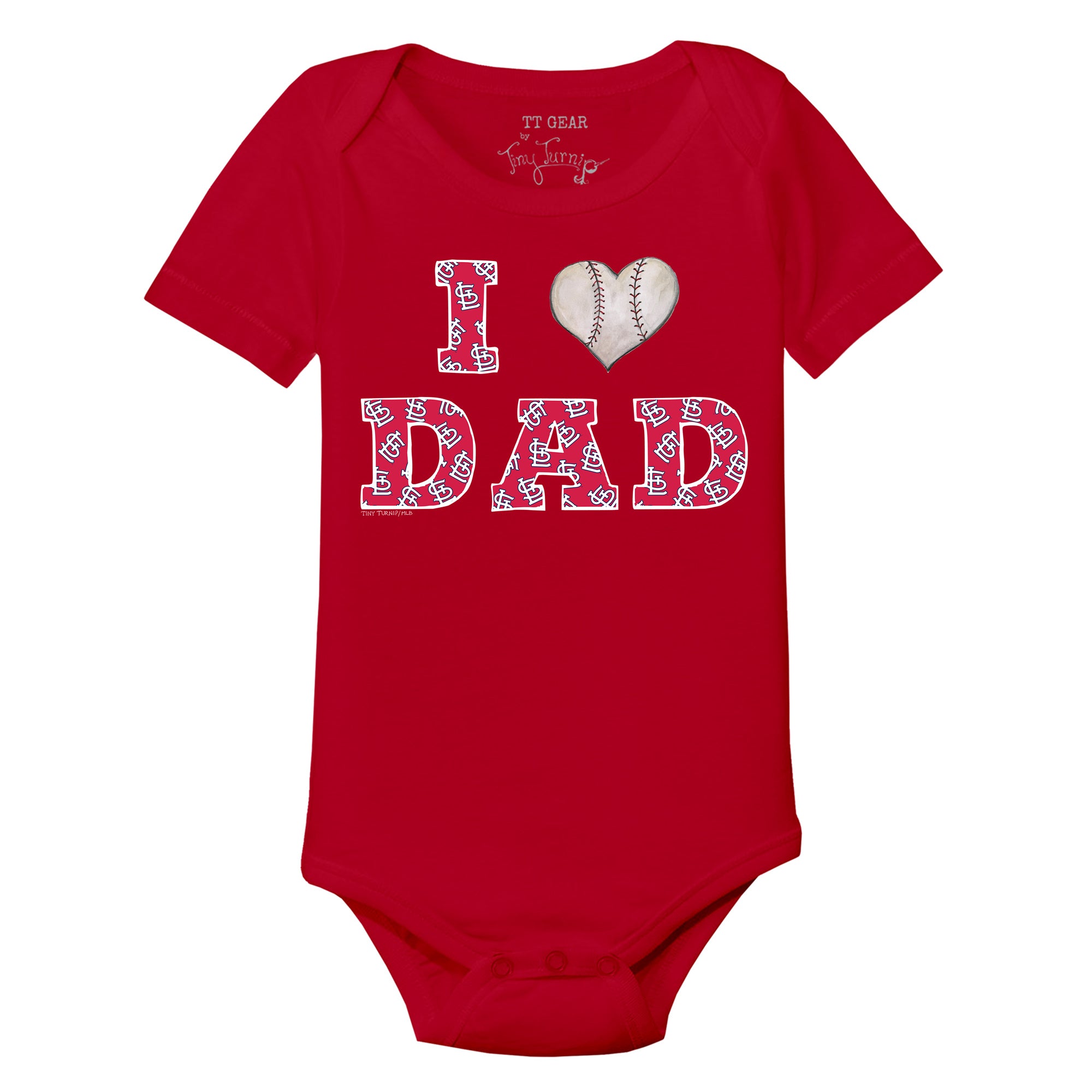 Infant Tiny Turnip White St. Louis Cardinals I Love Dad T-Shirt