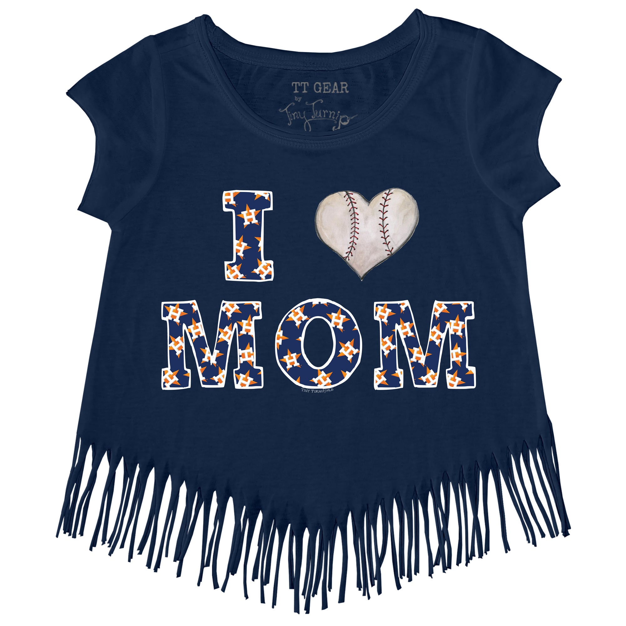 Houston Astros Tiny Turnip Girls Youth Smores Fringe T-Shirt - Navy