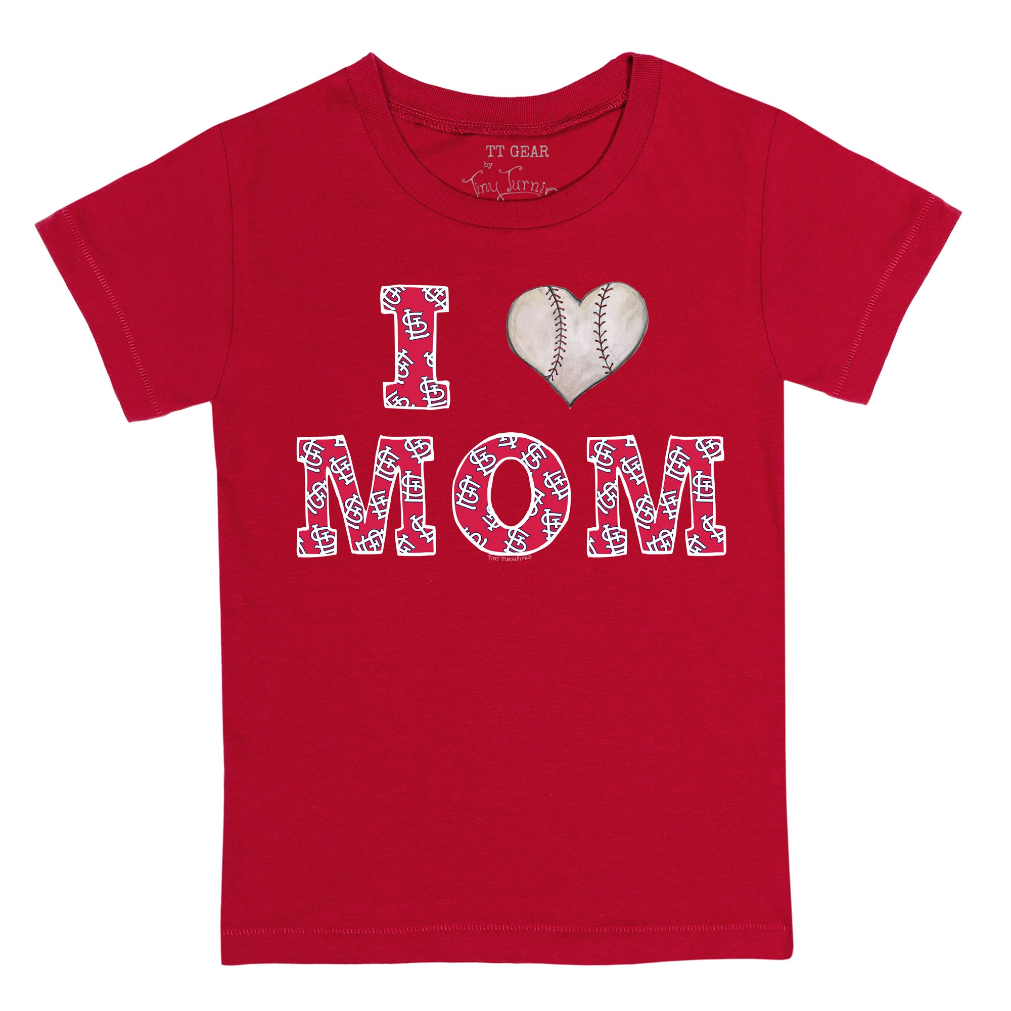 St. Louis Cardinals Tiny Turnip Women's Mom T-Shirt - White