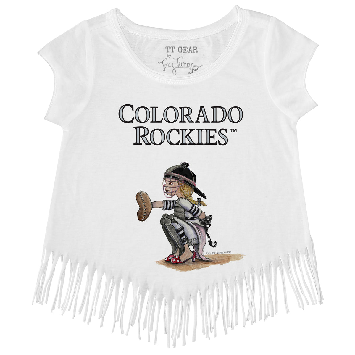 Colorado Rockies Kate the Catcher Fringe Tee