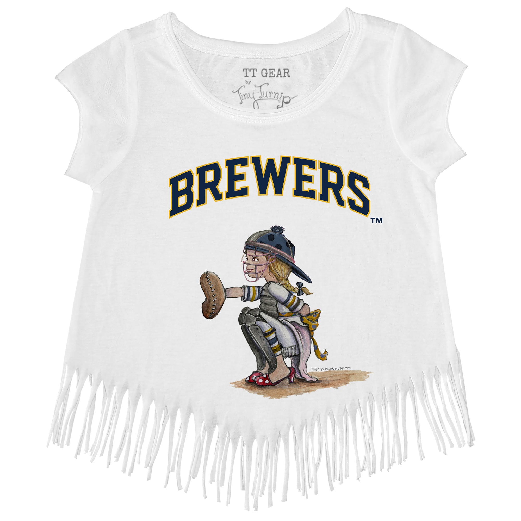 Milwaukee Brewers Tiny Turnip Youth Sundae Helmet T-Shirt - White