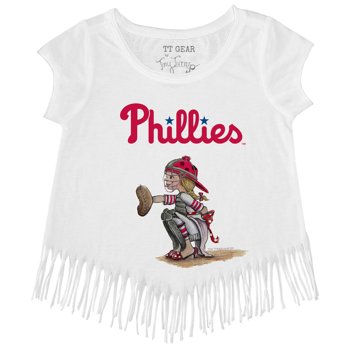 Philadelphia Phillies Kate the Catcher Fringe Tee