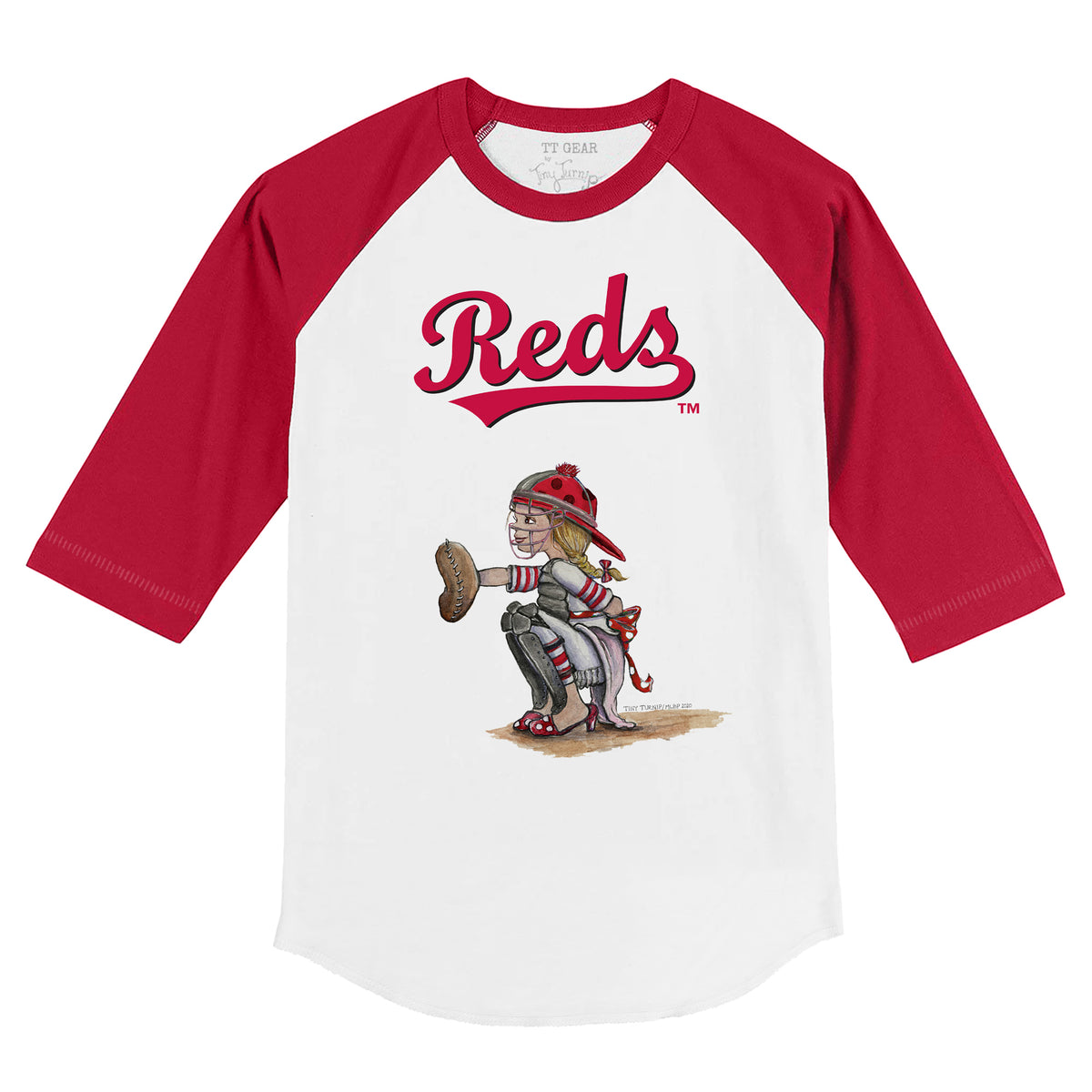 Cincinnati Reds Kate the Catcher 3/4 Red Sleeve Raglan