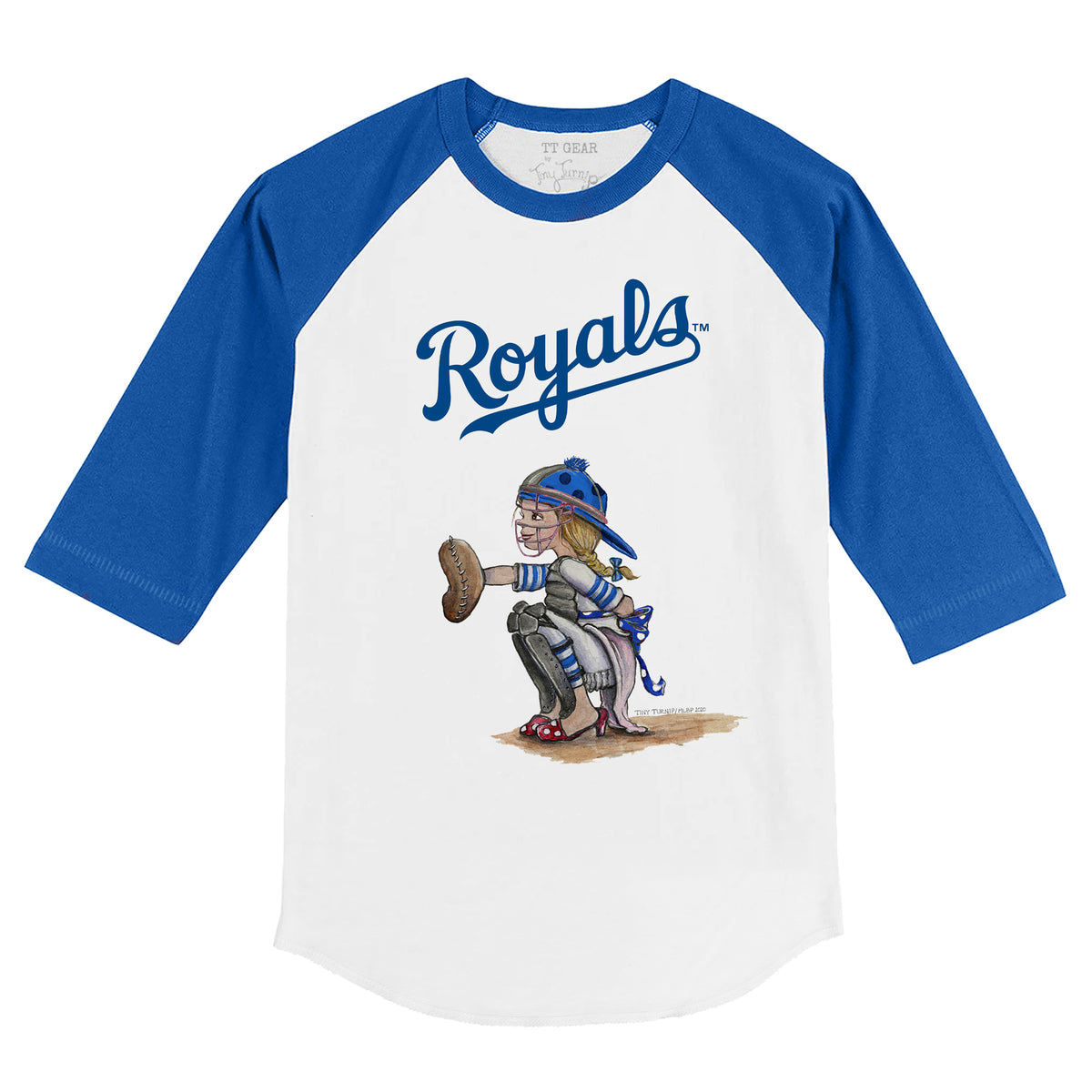 Kansas City Royals Kate the Catcher 3/4 Royal Blue Sleeve Raglan