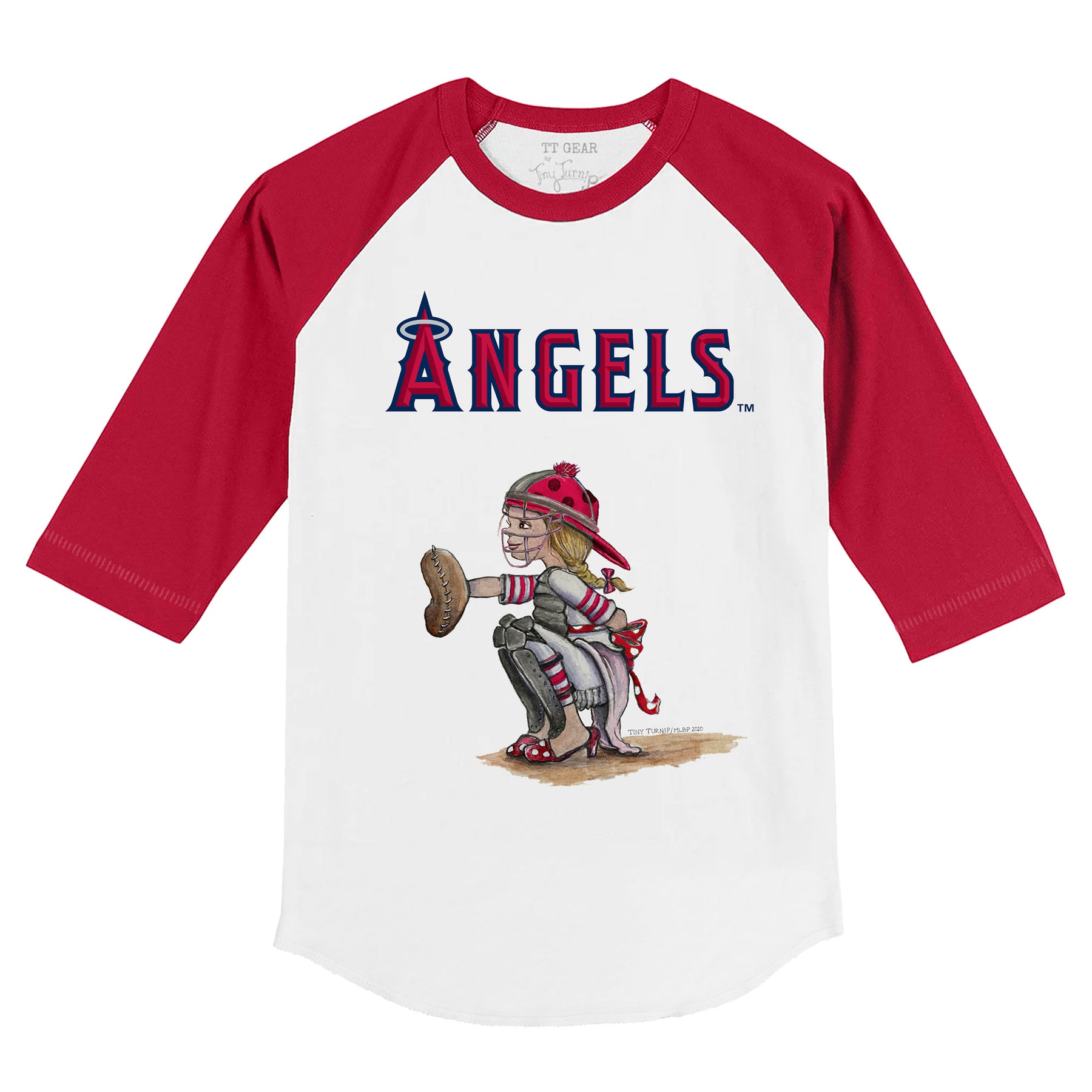 Los Angeles Angels Kate the Catcher 3/4 Red Sleeve Raglan