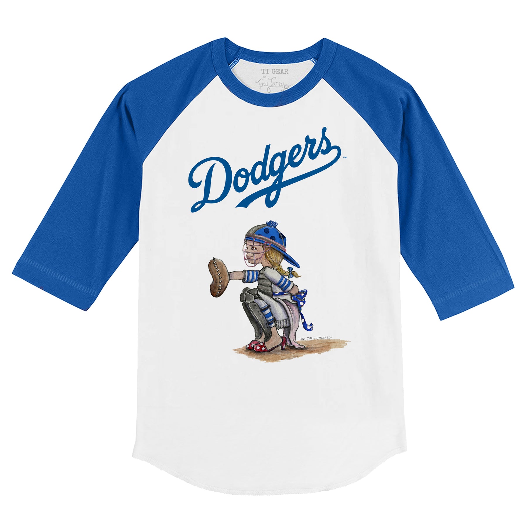 Los Angeles Dodgers Kate the Catcher 3/4 Royal Blue Sleeve Raglan