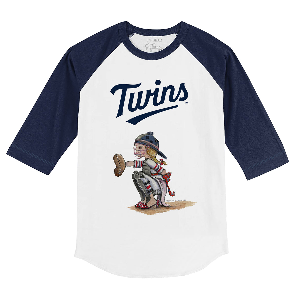 Minnesota Twins Kate the Catcher 3/4 Navy Blue Sleeve Raglan