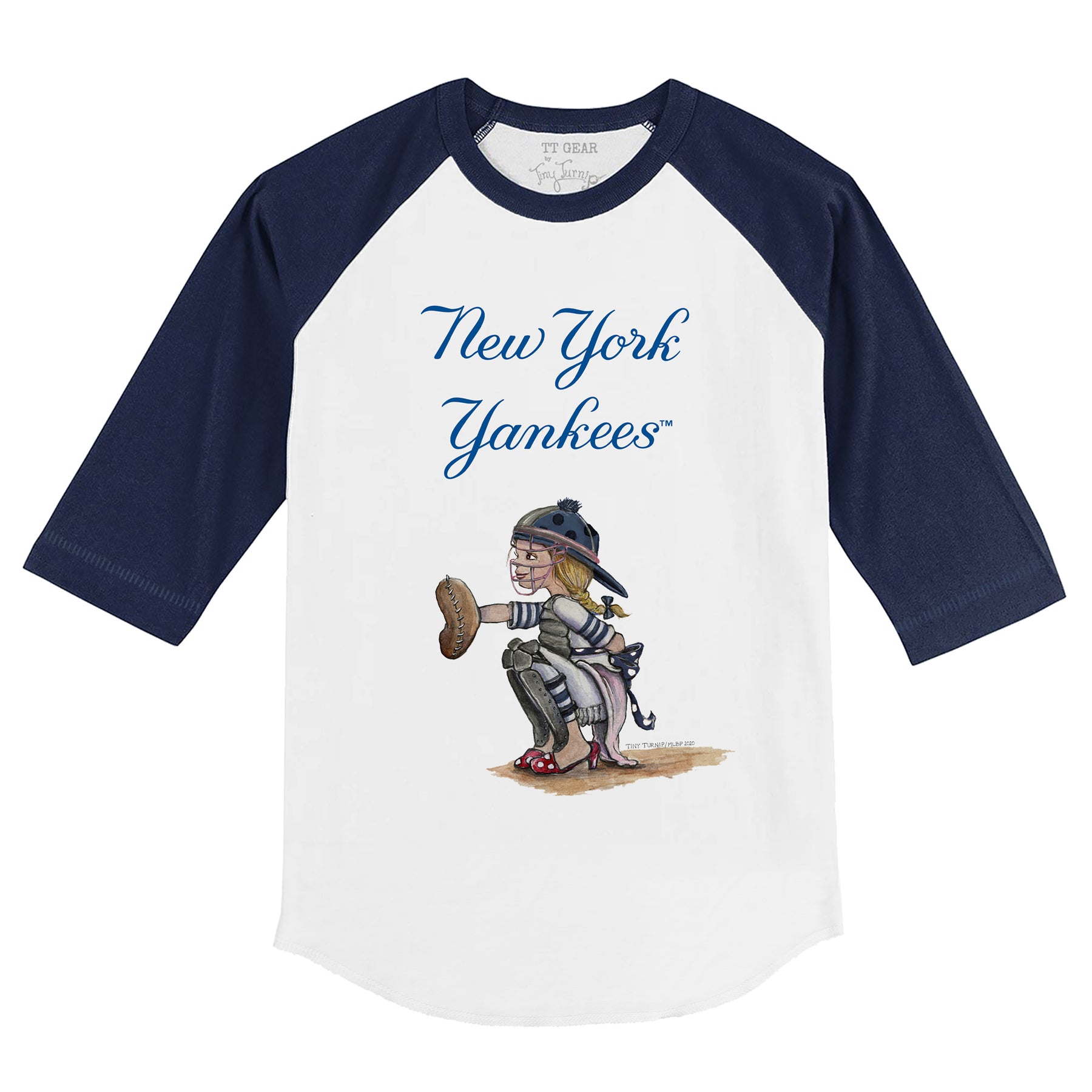 New York Yankees Kate the Catcher 3/4 Navy Blue Sleeve Raglan