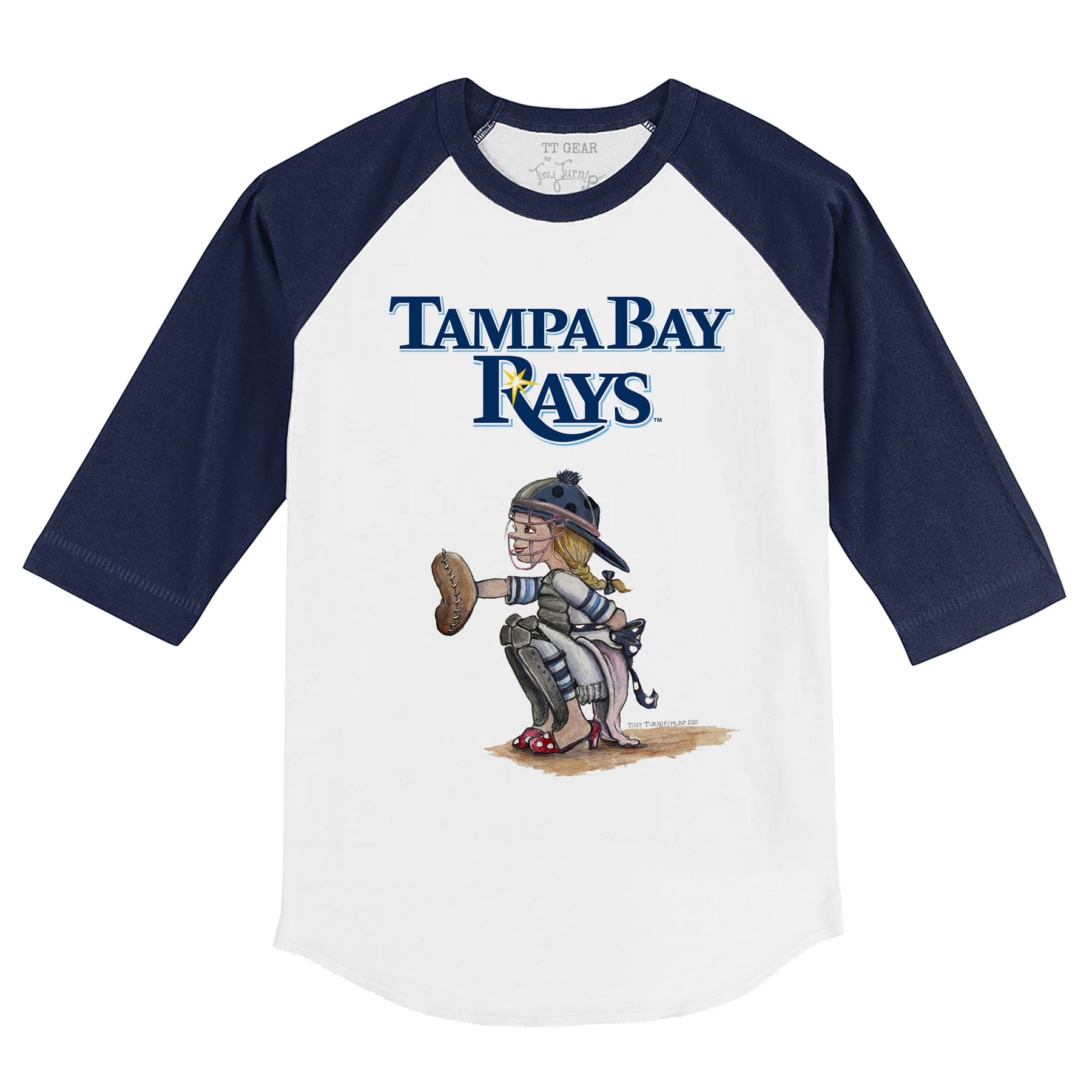 Tampa Bay Rays Kate the Catcher 3/4 Navy Blue Sleeve Raglan