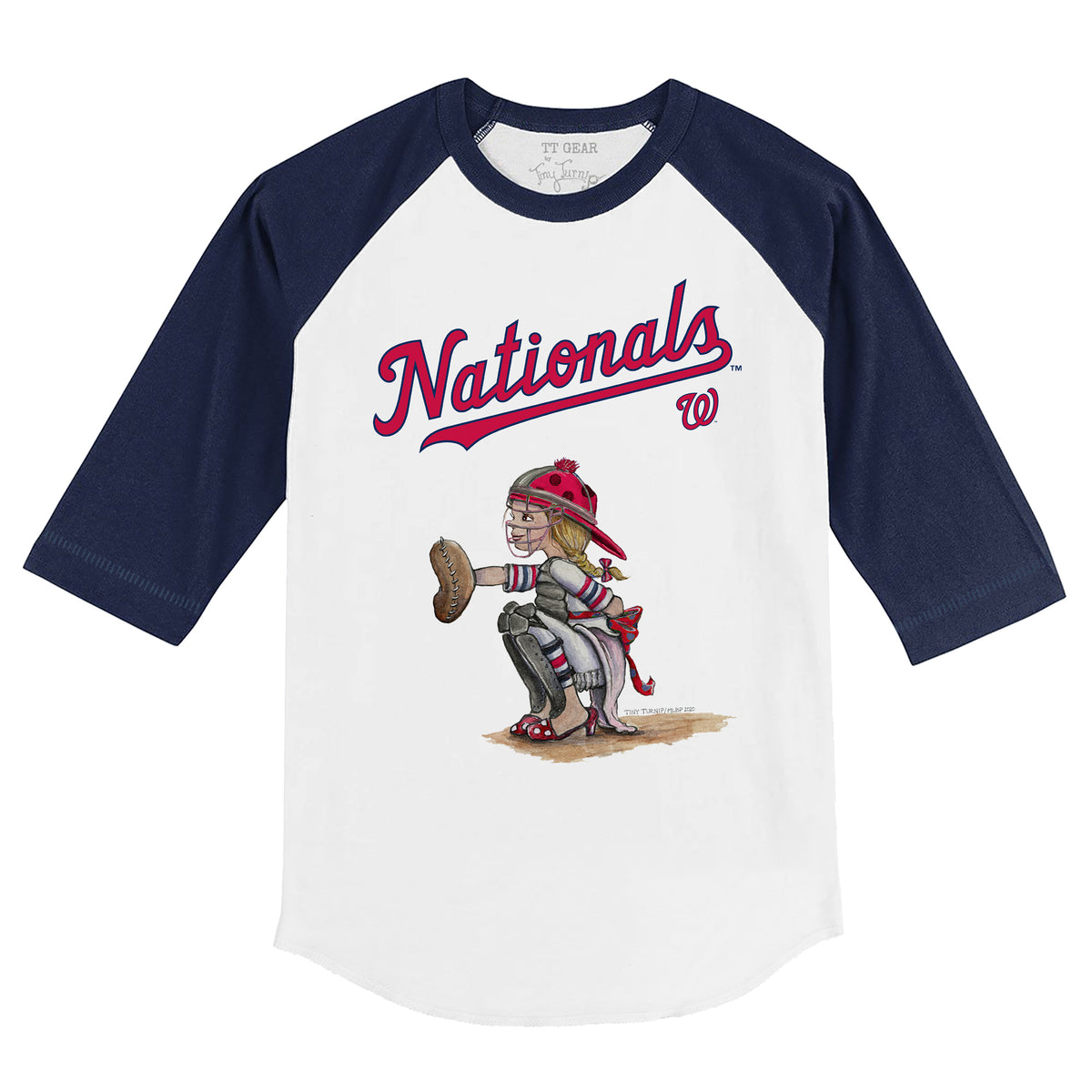 Washington Nationals Kate the Catcher 3/4 Navy Blue Sleeve Raglan