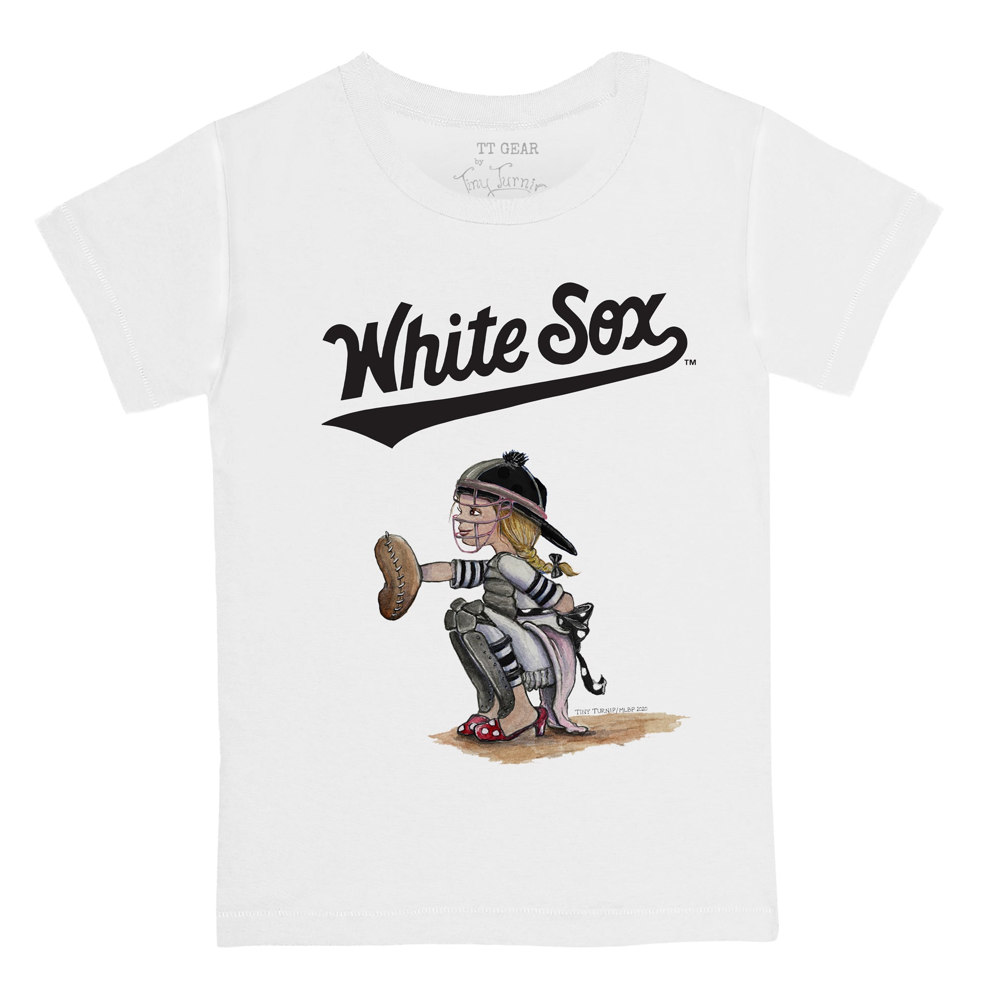 Lids Chicago Cubs Tiny Turnip Toddler Baseball Bow T-Shirt - White