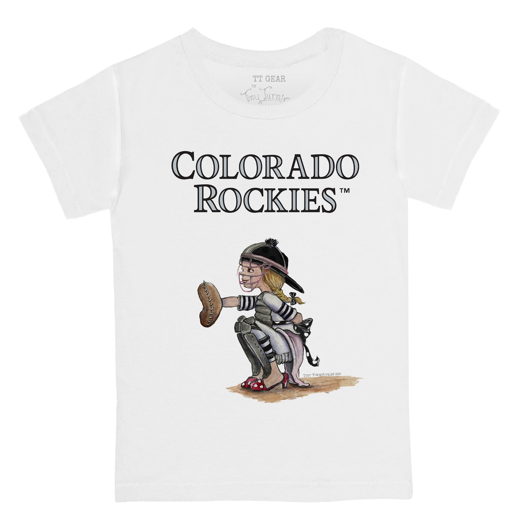 Colorado Rockies Tiny Turnip Women's Stacked T-Shirt - White in