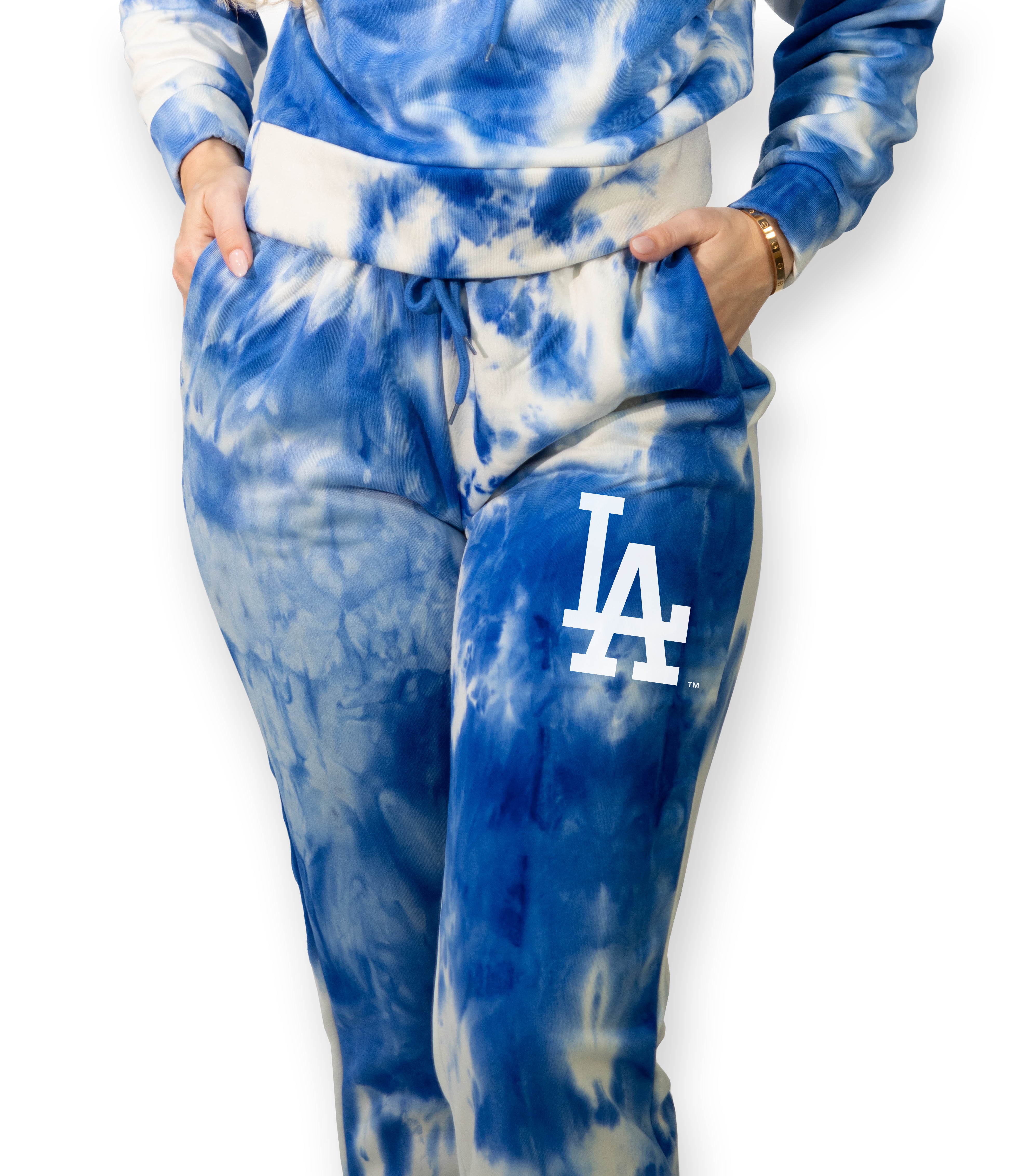LA Dodgers Chelsea Freeman Baseball Tie-Dye Hoodie