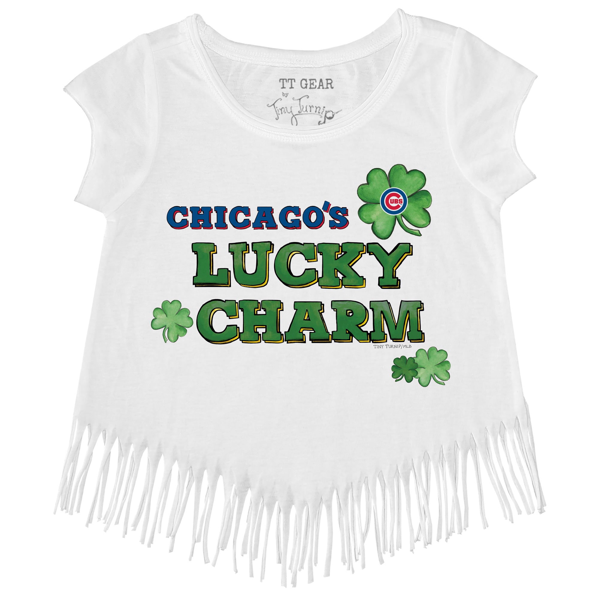 Youth Tiny Turnip White Chicago Cubs Baseball Babes T-Shirt