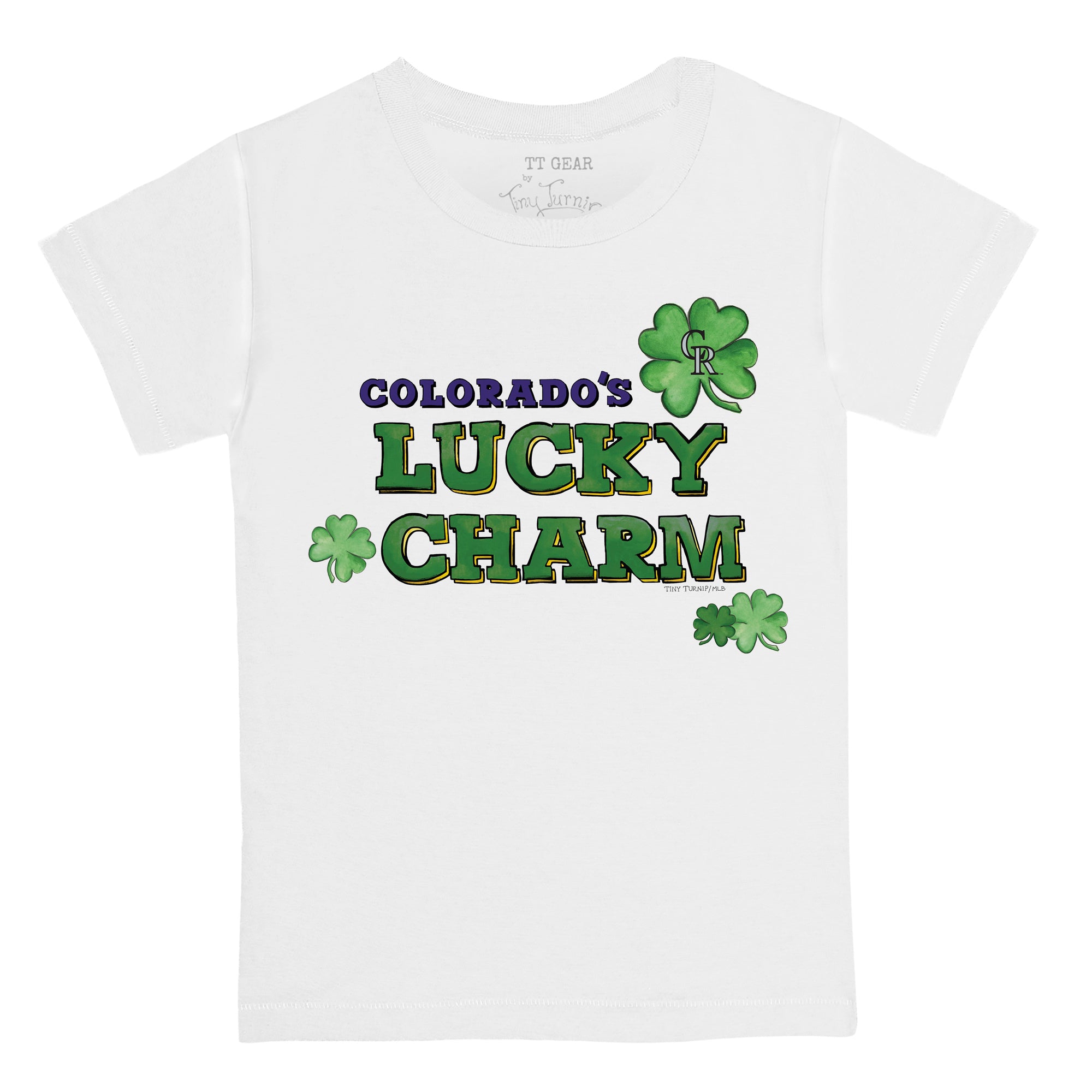 Colorado Rockies Tiny Turnip Toddler Baseball Love T-Shirt - White