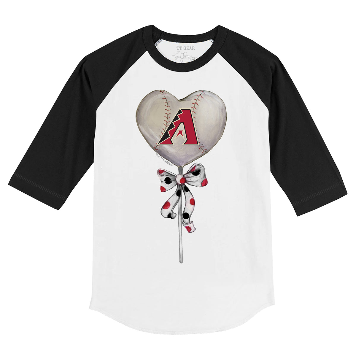 Arizona Diamondbacks Heart Lolly 3/4 Black Sleeve Raglan