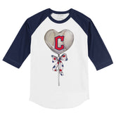 Cleveland Guardians Heart Lolly 3/4 Navy Blue Sleeve Raglan