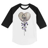 Colorado Rockies Heart Lolly 3/4 Black Sleeve Raglan