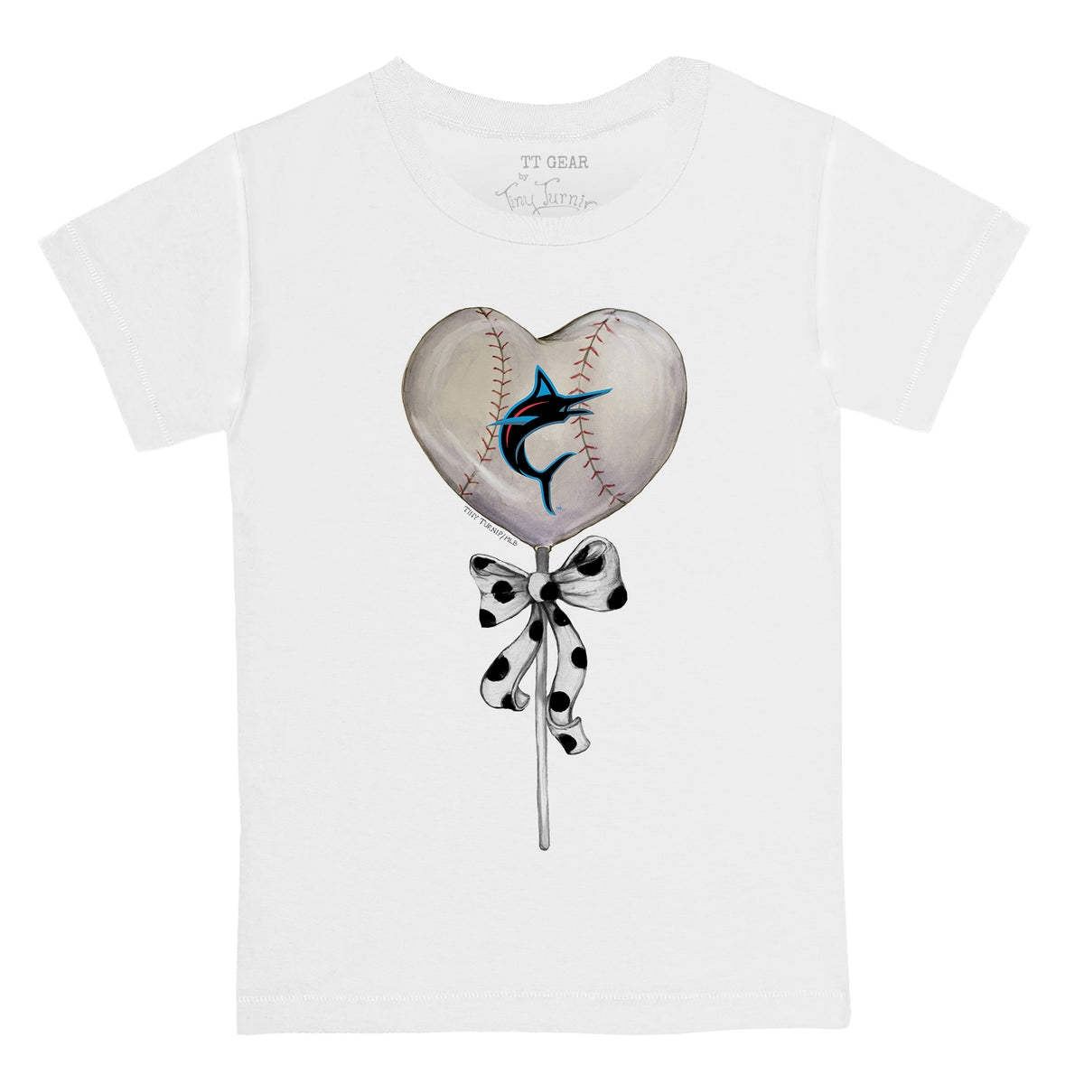 Miami Marlins Heart Lolly Tee Shirt