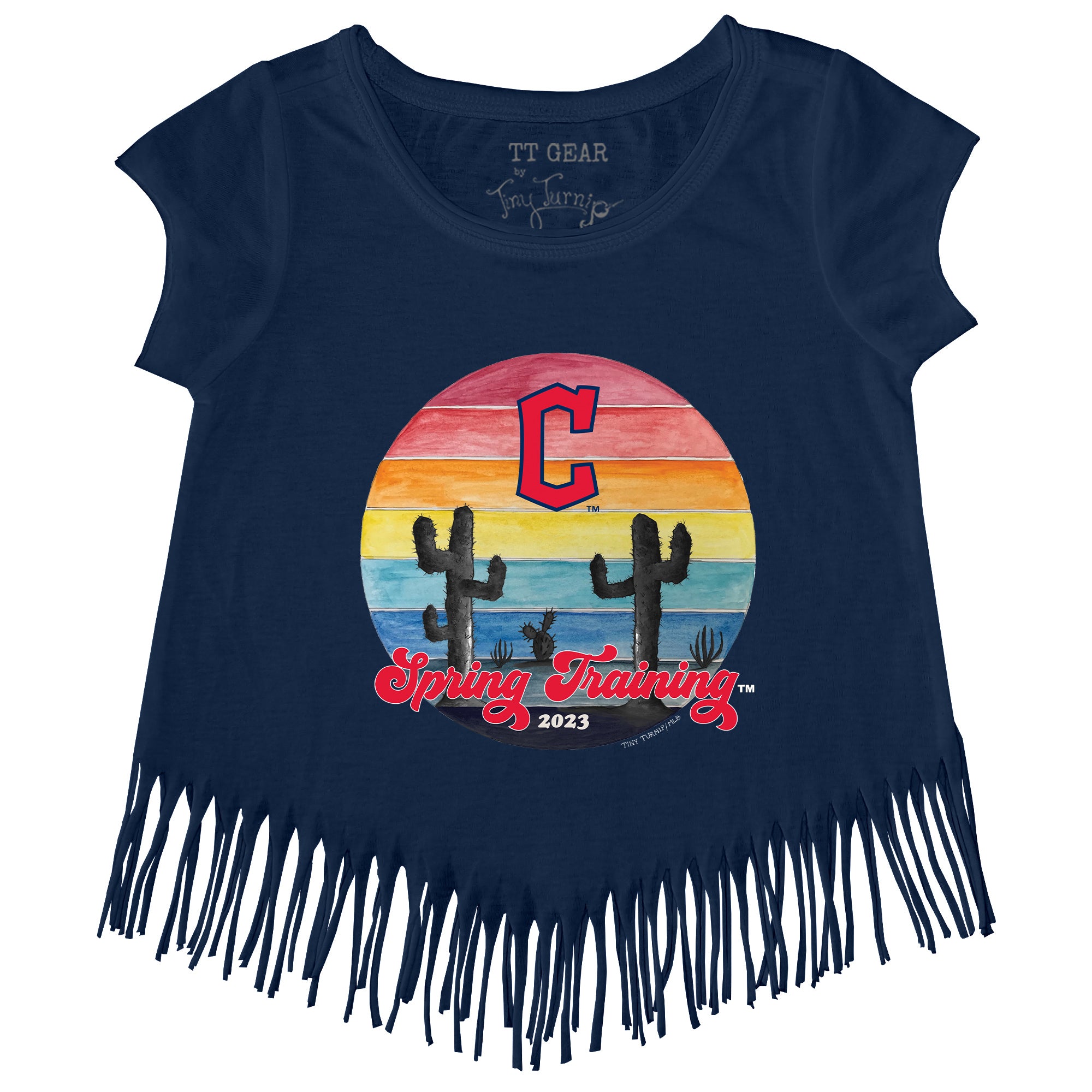 Youth Tiny Turnip White Cleveland Guardians 2023 Spring Training T-Shirt Size: Extra Large