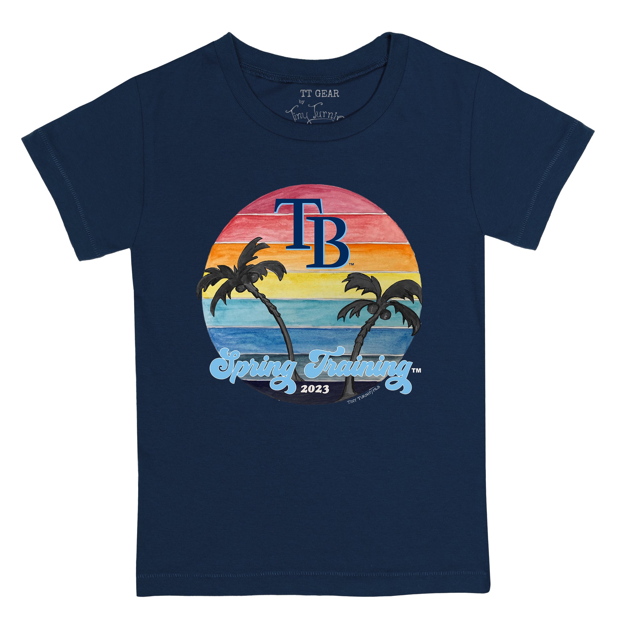 Women's Tiny Turnip Navy Tampa Bay Rays 2023 Spring Training T-Shirt Size: Extra Large