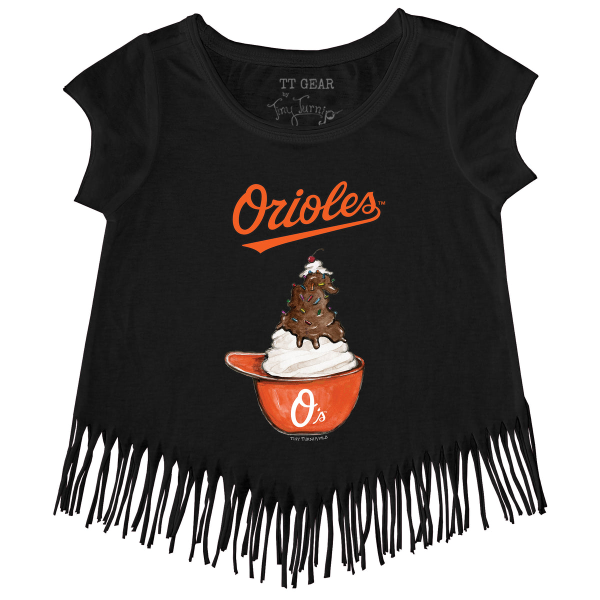 Baltimore Orioles Sundae Helmet Fringe Tee