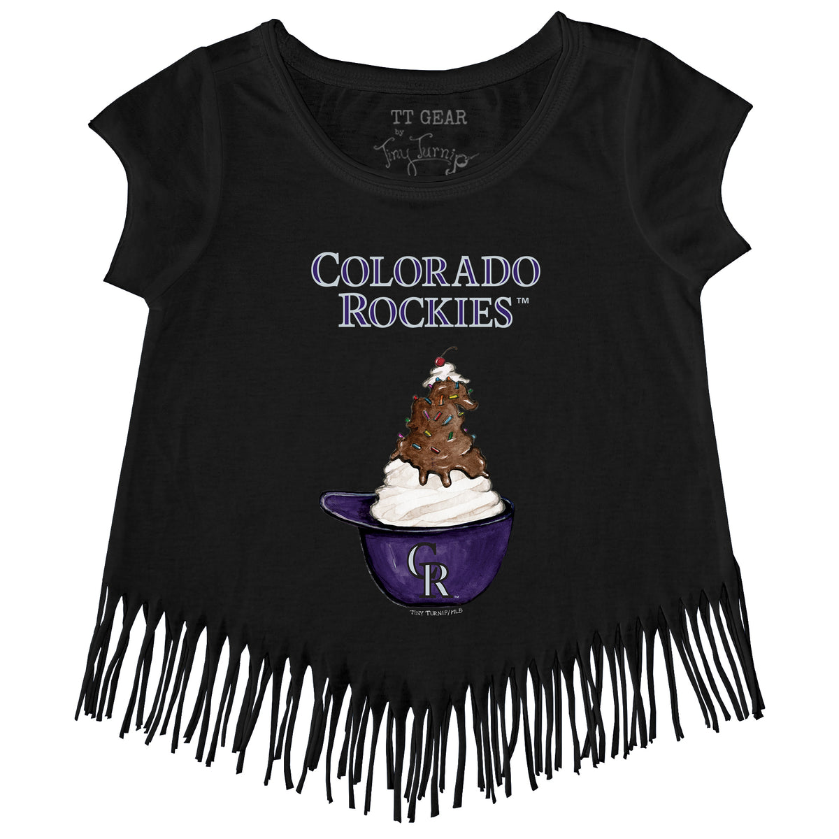 Colorado Rockies Sundae Helmet Fringe Tee