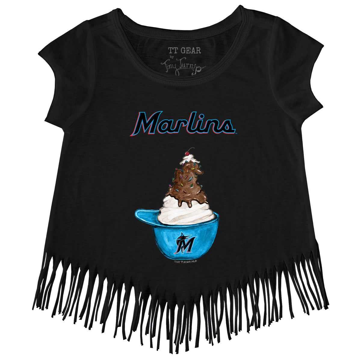 Miami Marlins Sundae Helmet Fringe Tee