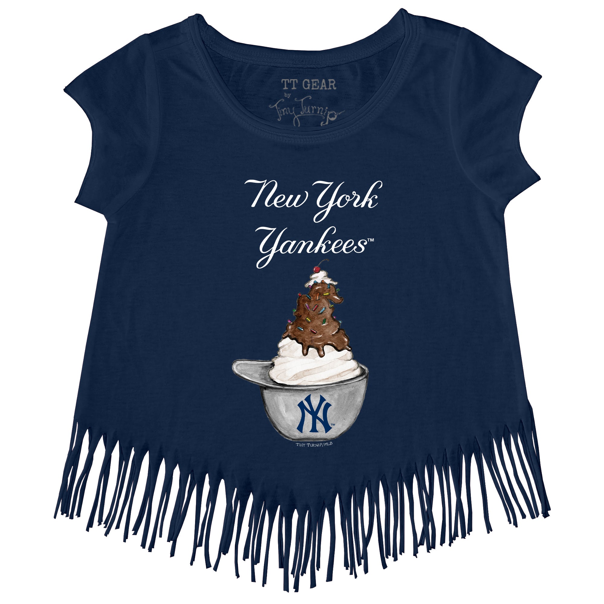 Youth Tiny Turnip White New York Yankees Sundae Helmet T-Shirt 